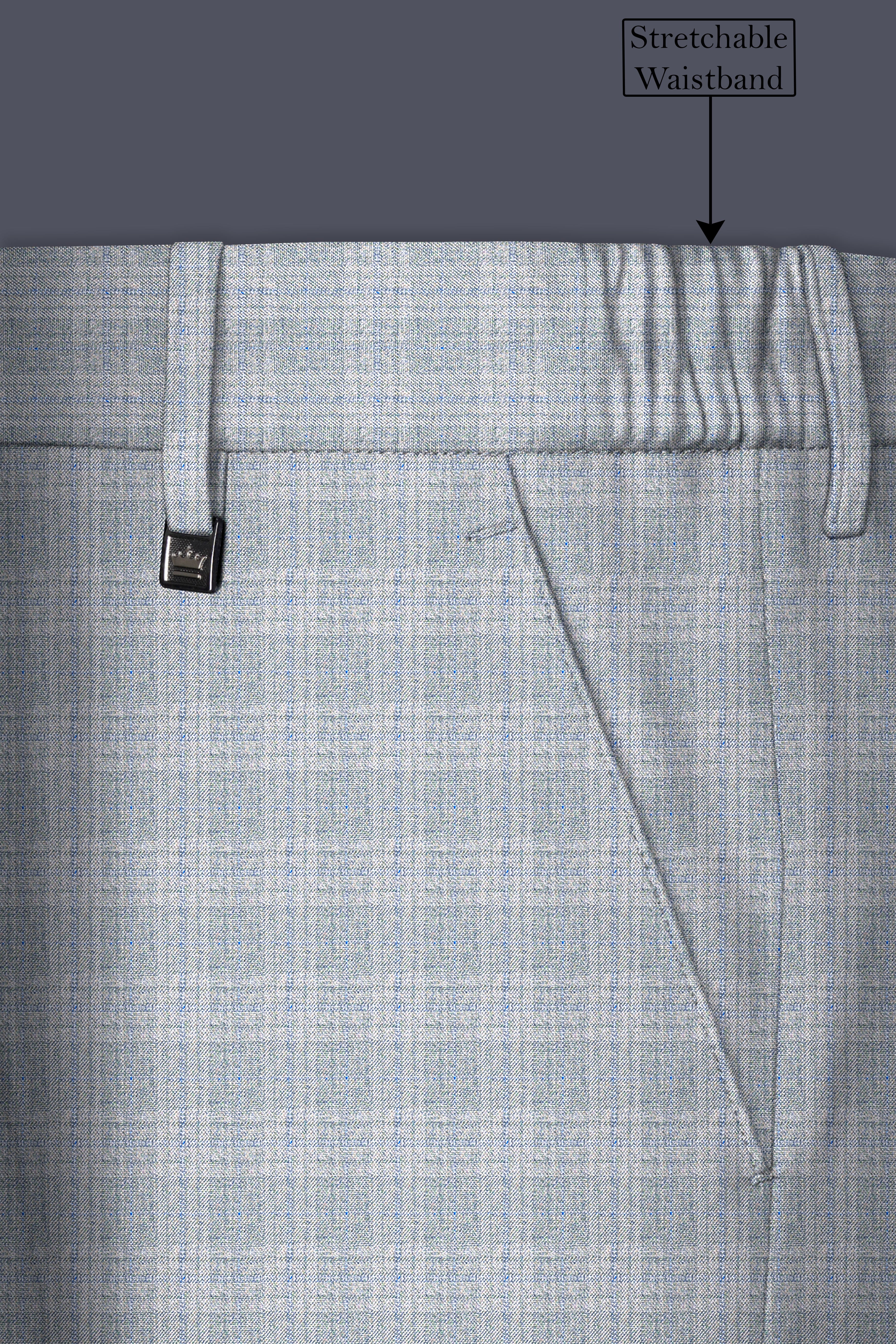 Nobel Grey Subtle Plaid Double-Breasted Wool Rich Suit