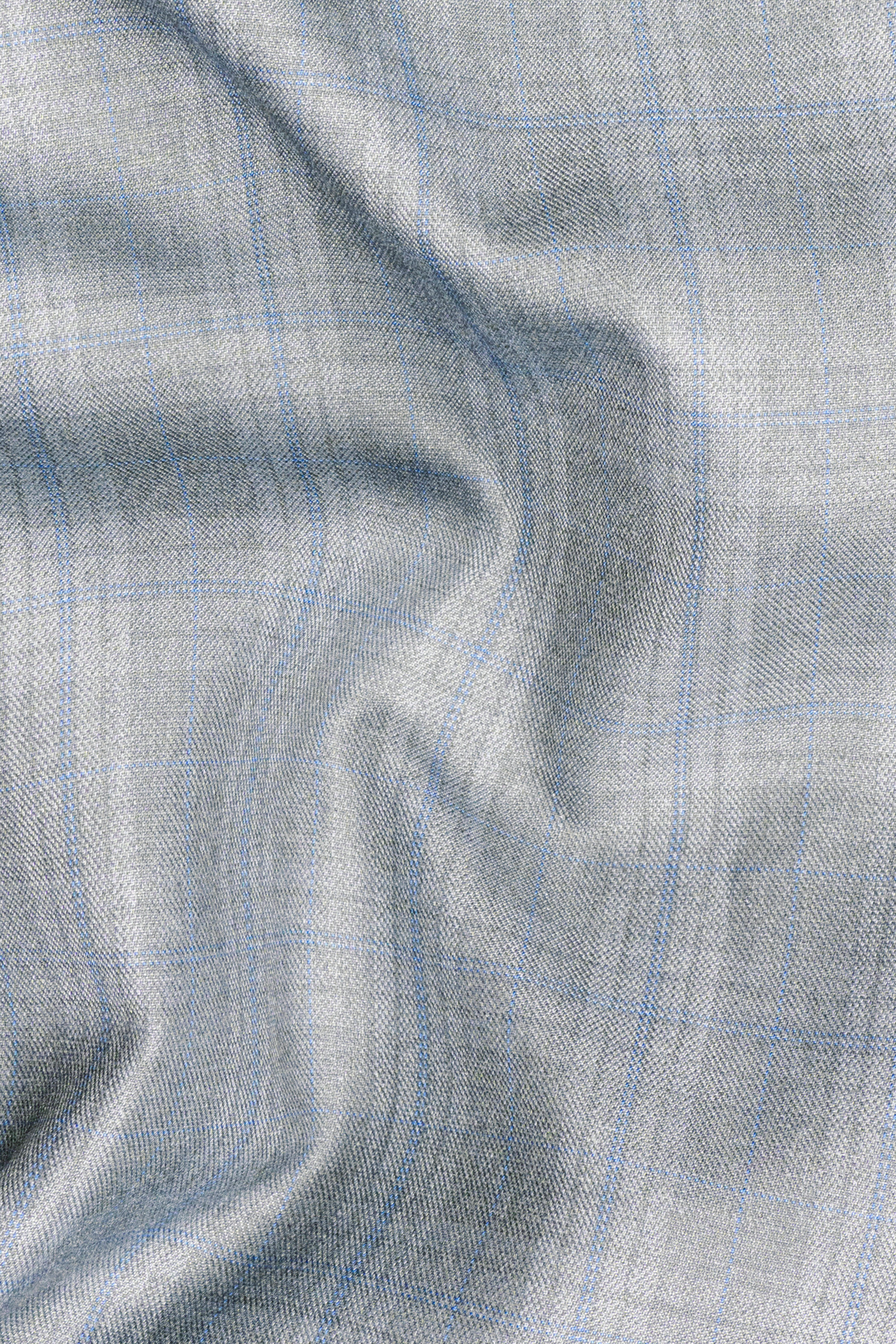 Nobel Grey Subtle Plaid Double-Breasted Wool Rich Suit