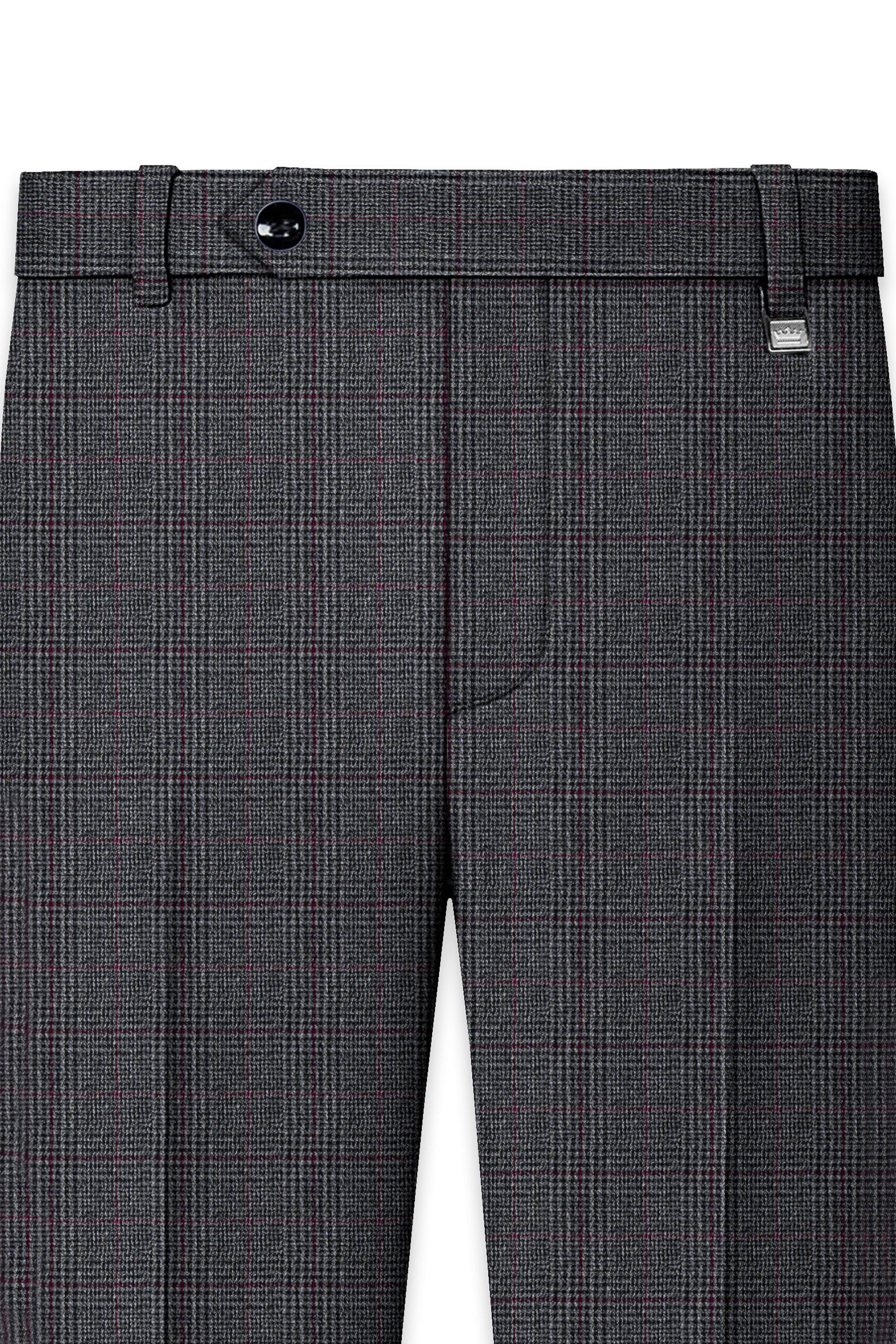 Scorpion Grey Subtle Plaid Double Breasted Wool Rich Suit