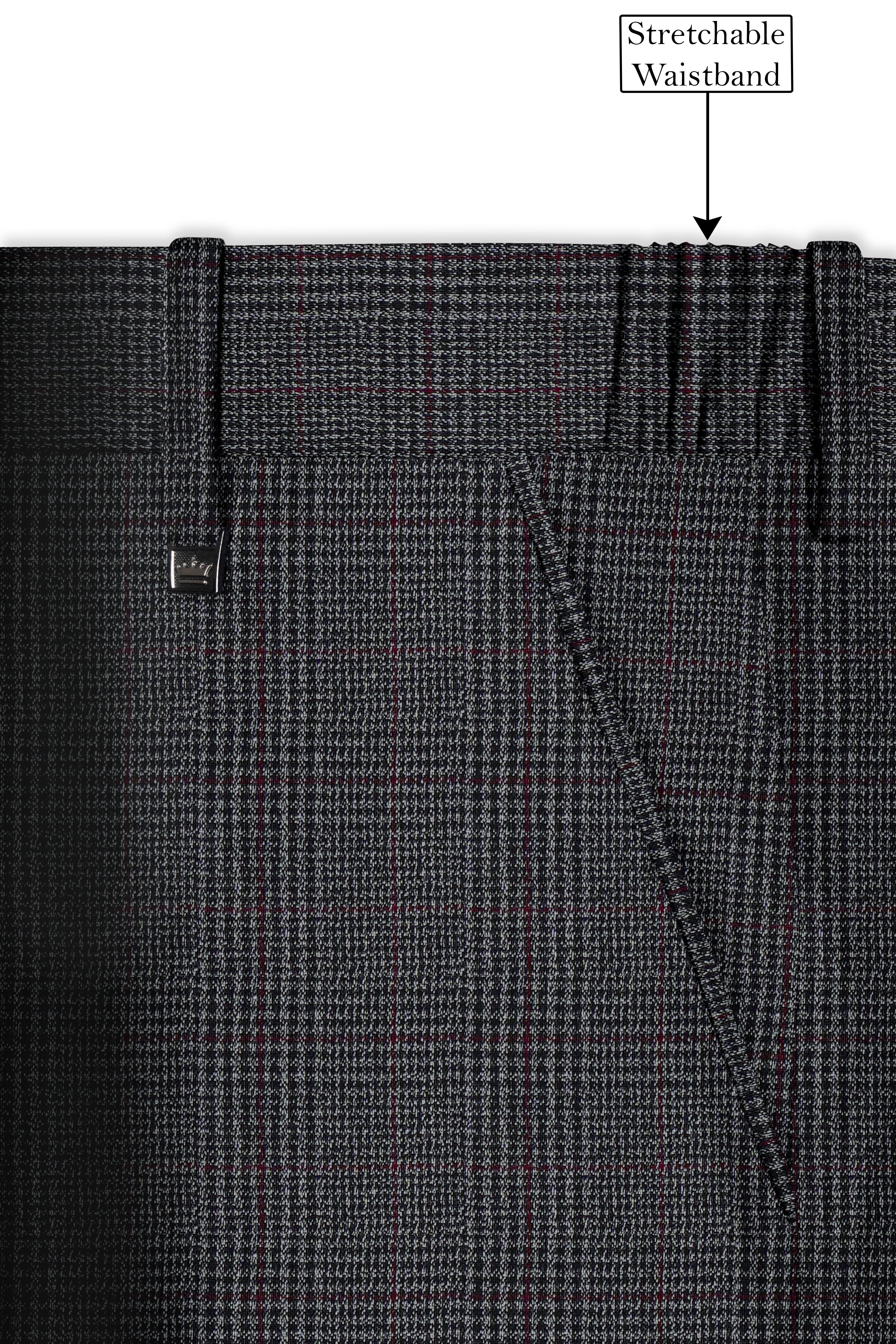 Scorpion Grey Subtle Plaid Double Breasted Wool Rich Suit
