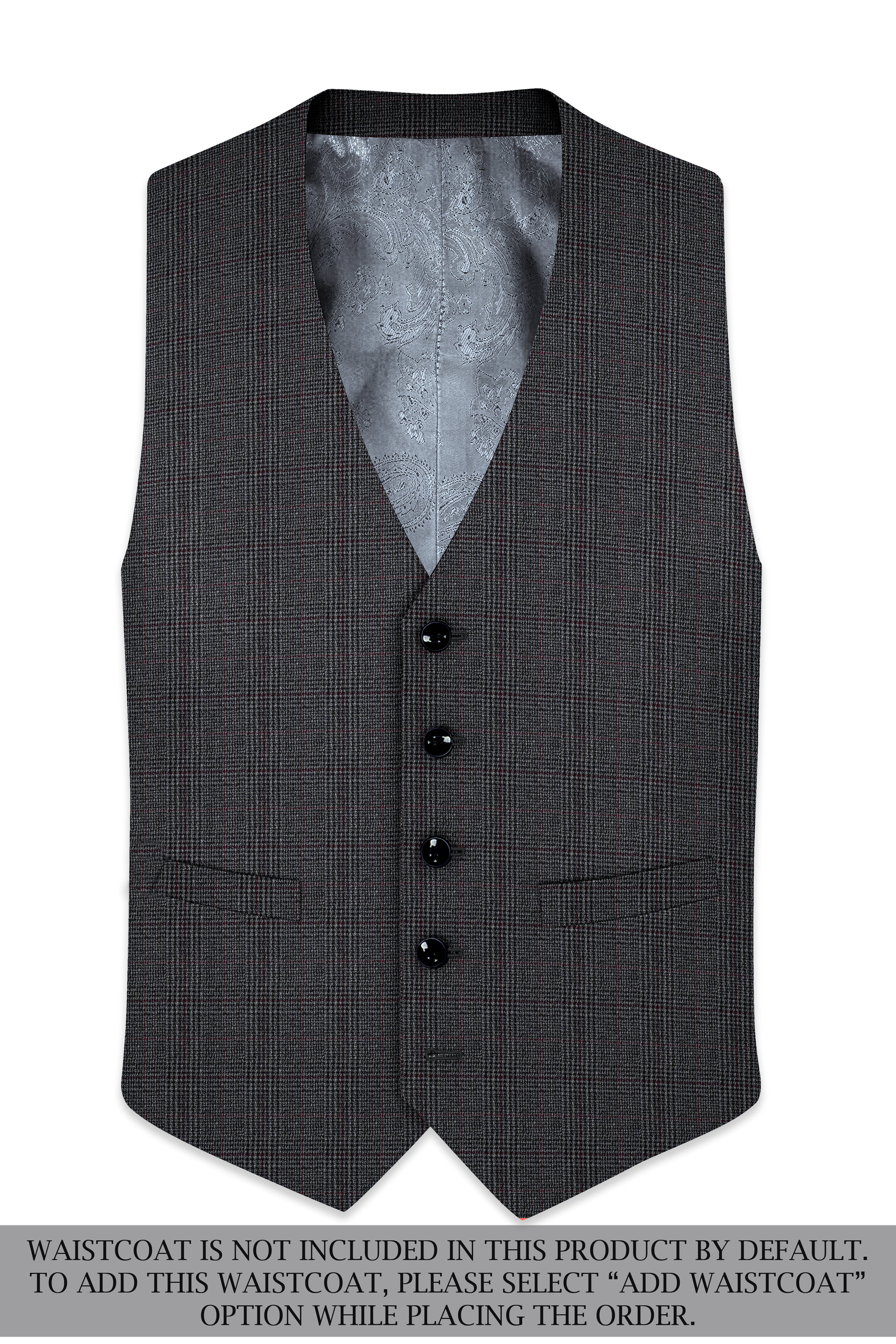 Scorpion Grey Subtle Plaid Double Breasted Wool Rich Suit