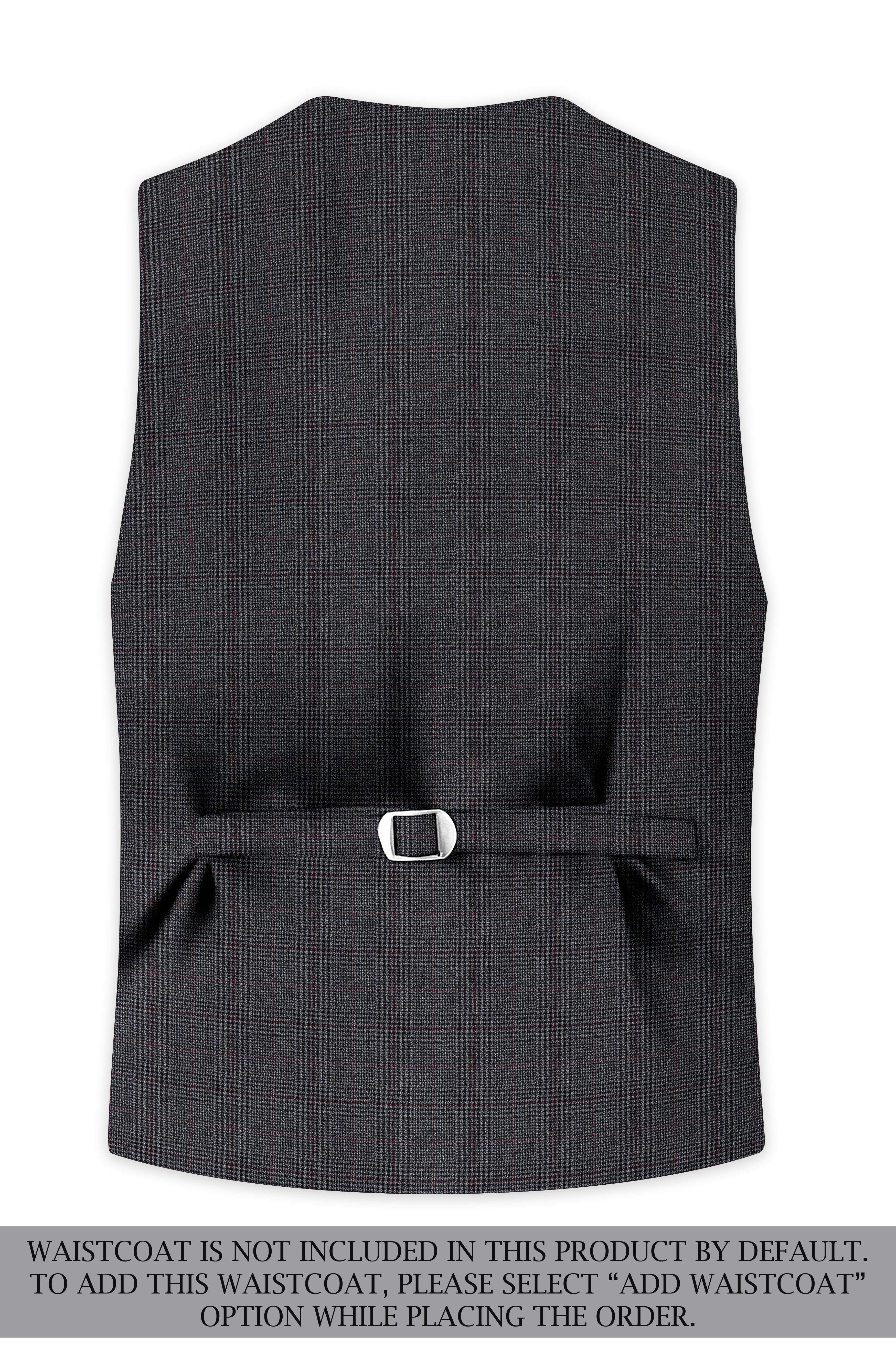 Scorpion Grey Subtle Plaid Double Breasted Wool Rich Suit