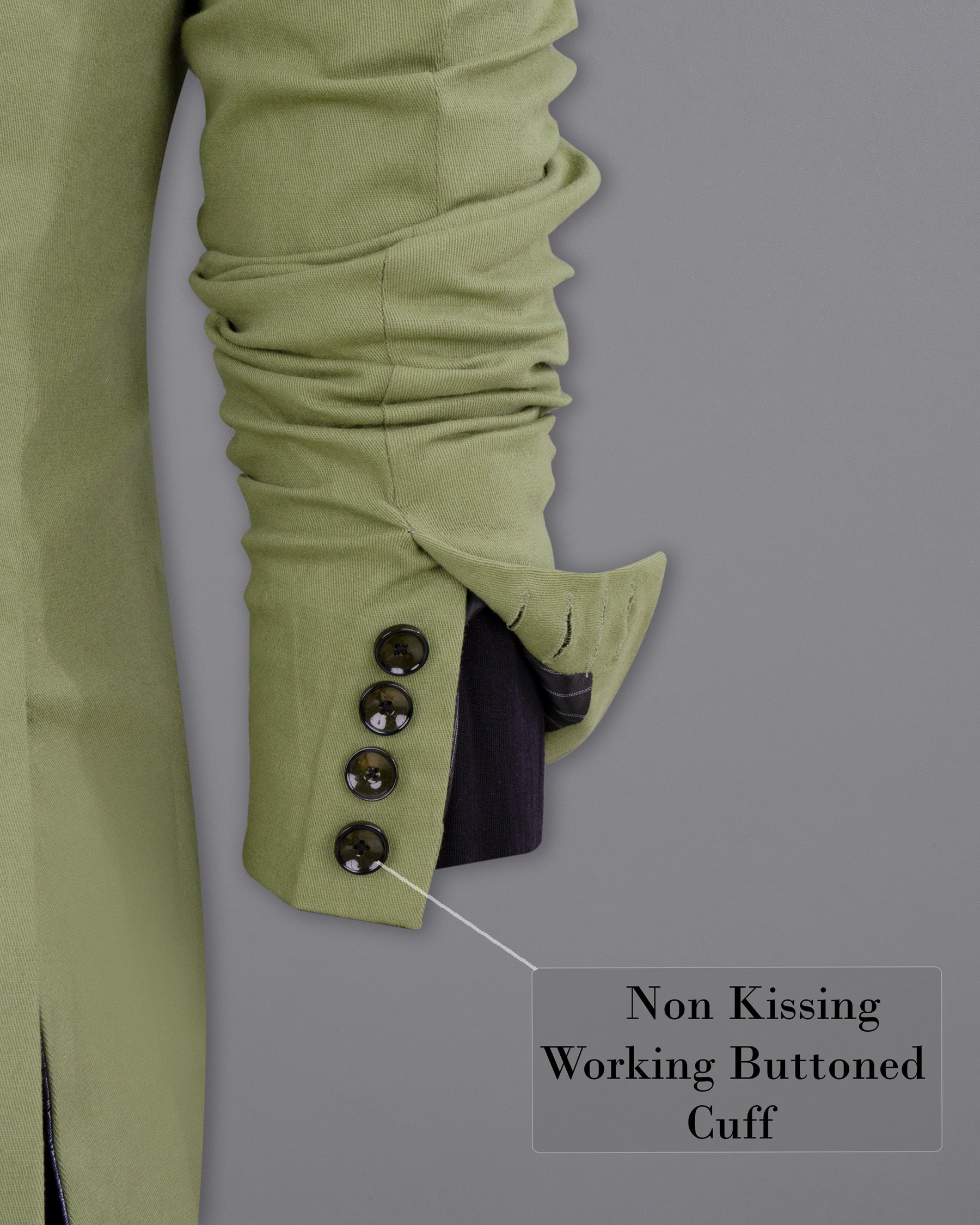 Kelp Green Heavyweight Double-Breasted Premium Cotton Suit