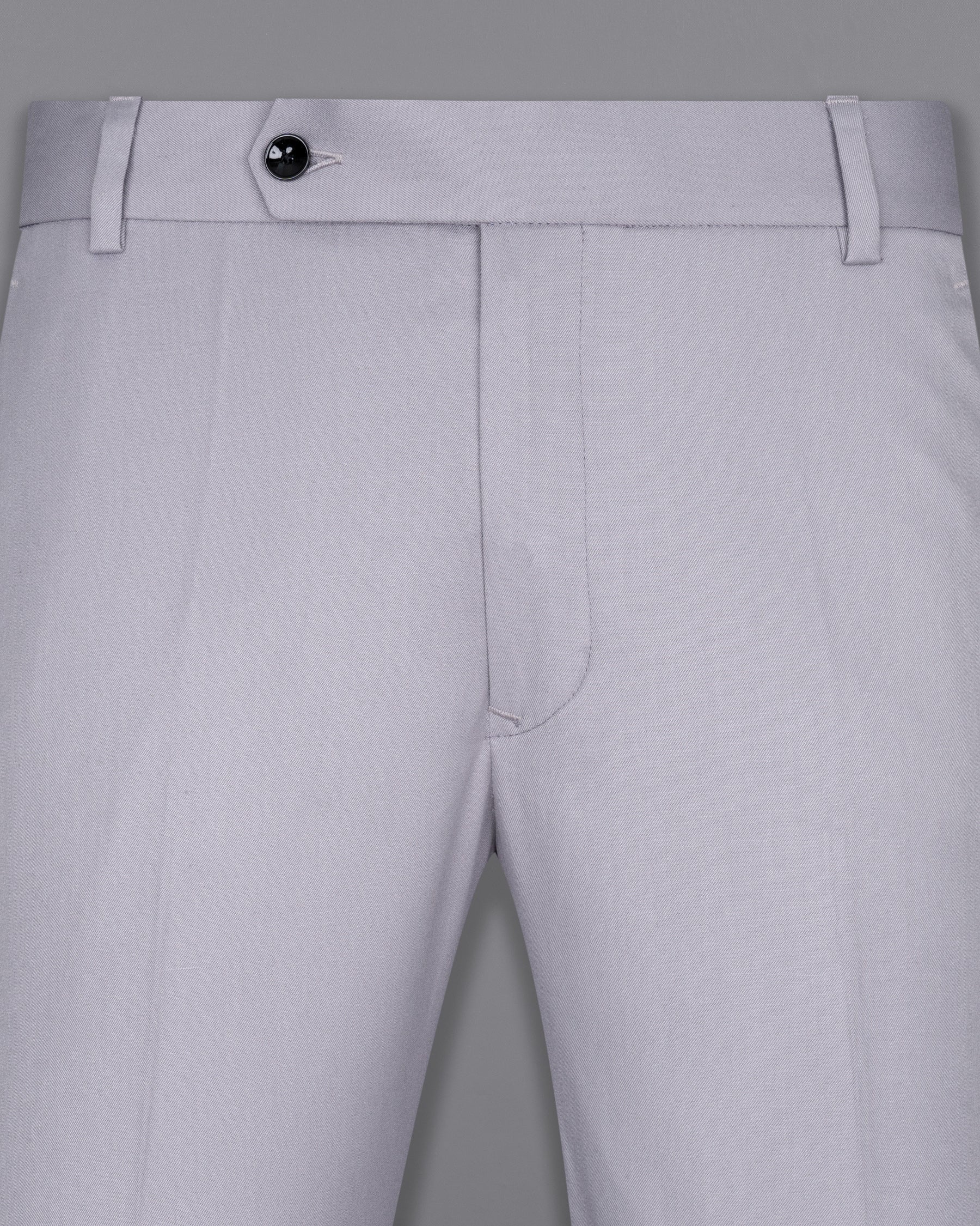 French Gray Cross Placket Bandhgala Wool rich Suit