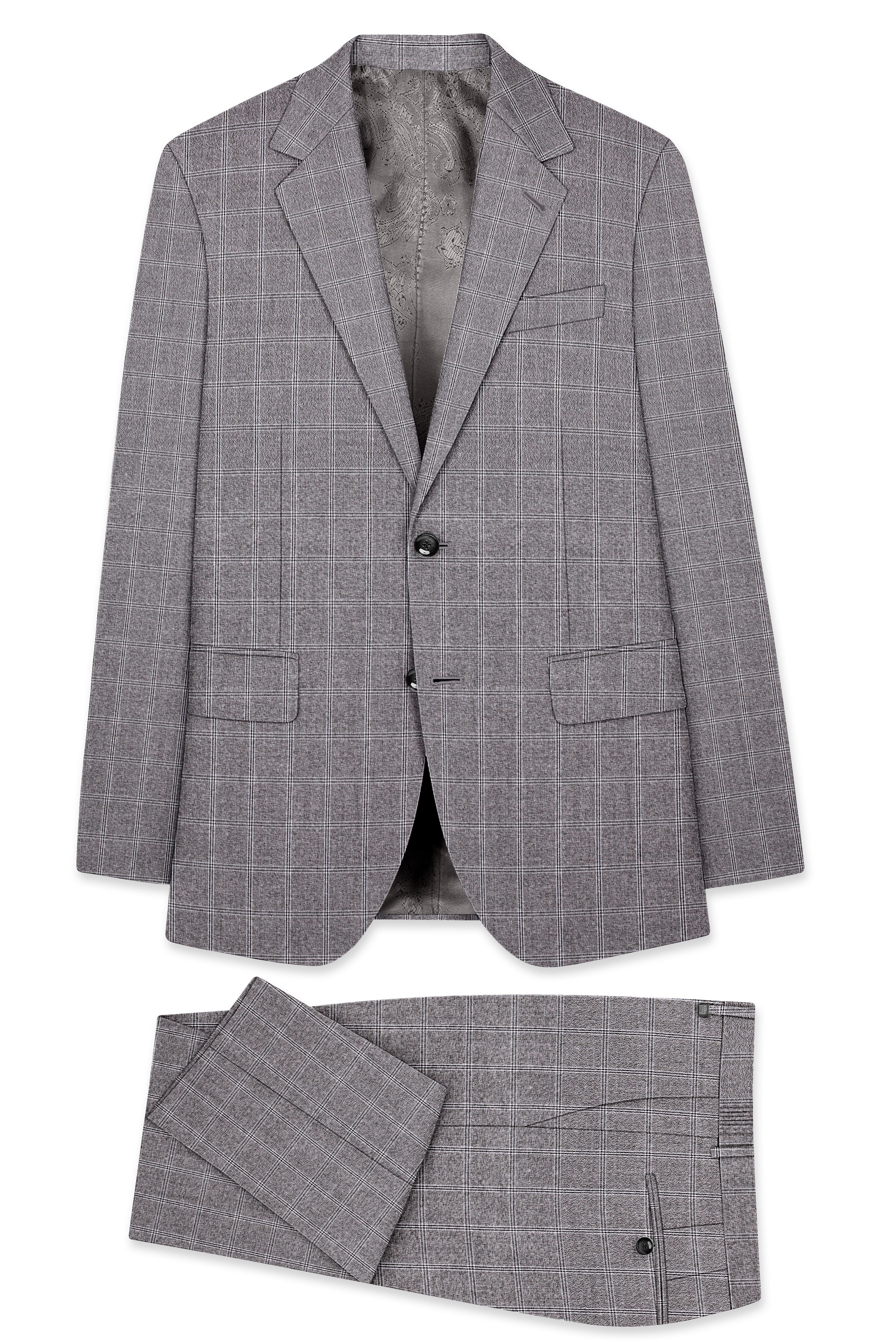 Manatee Grey windowpane Wool Rich Suit
