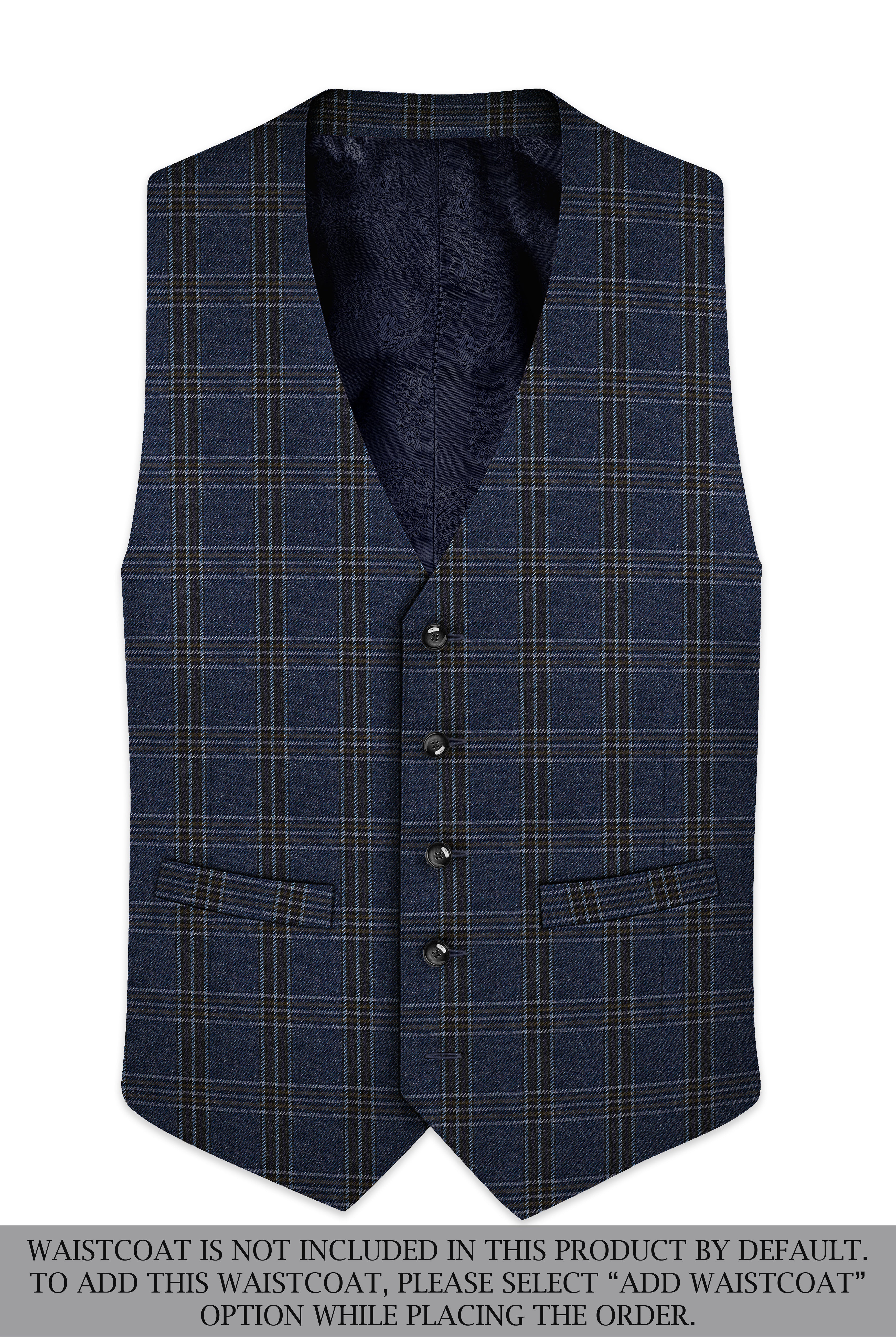 Licorice Blue Plaid heavyweight tweed Wool Rich Double Breasted Suit