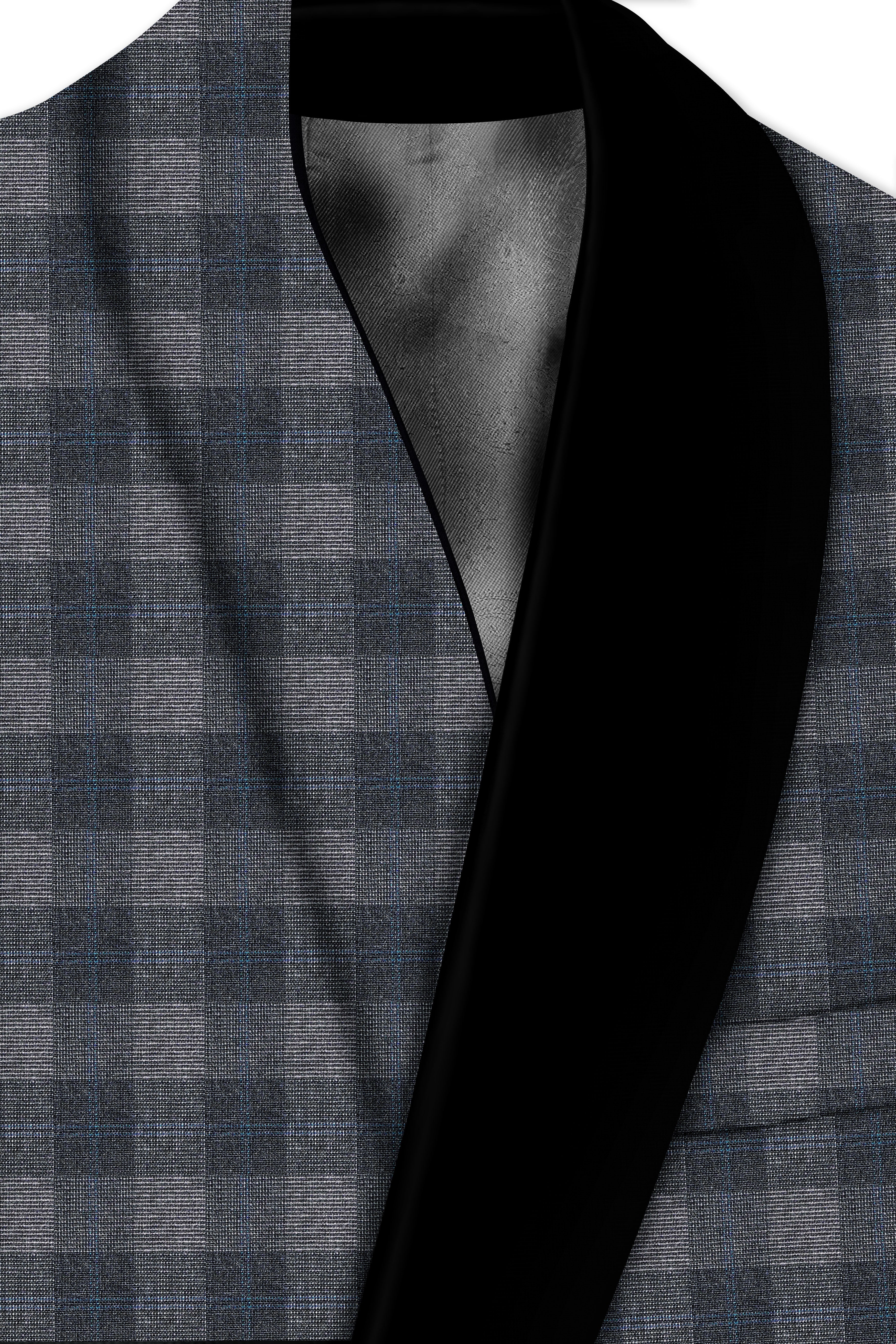 Nobel and Chicago Grey Plaid Wool Rich Tuxedo Suit