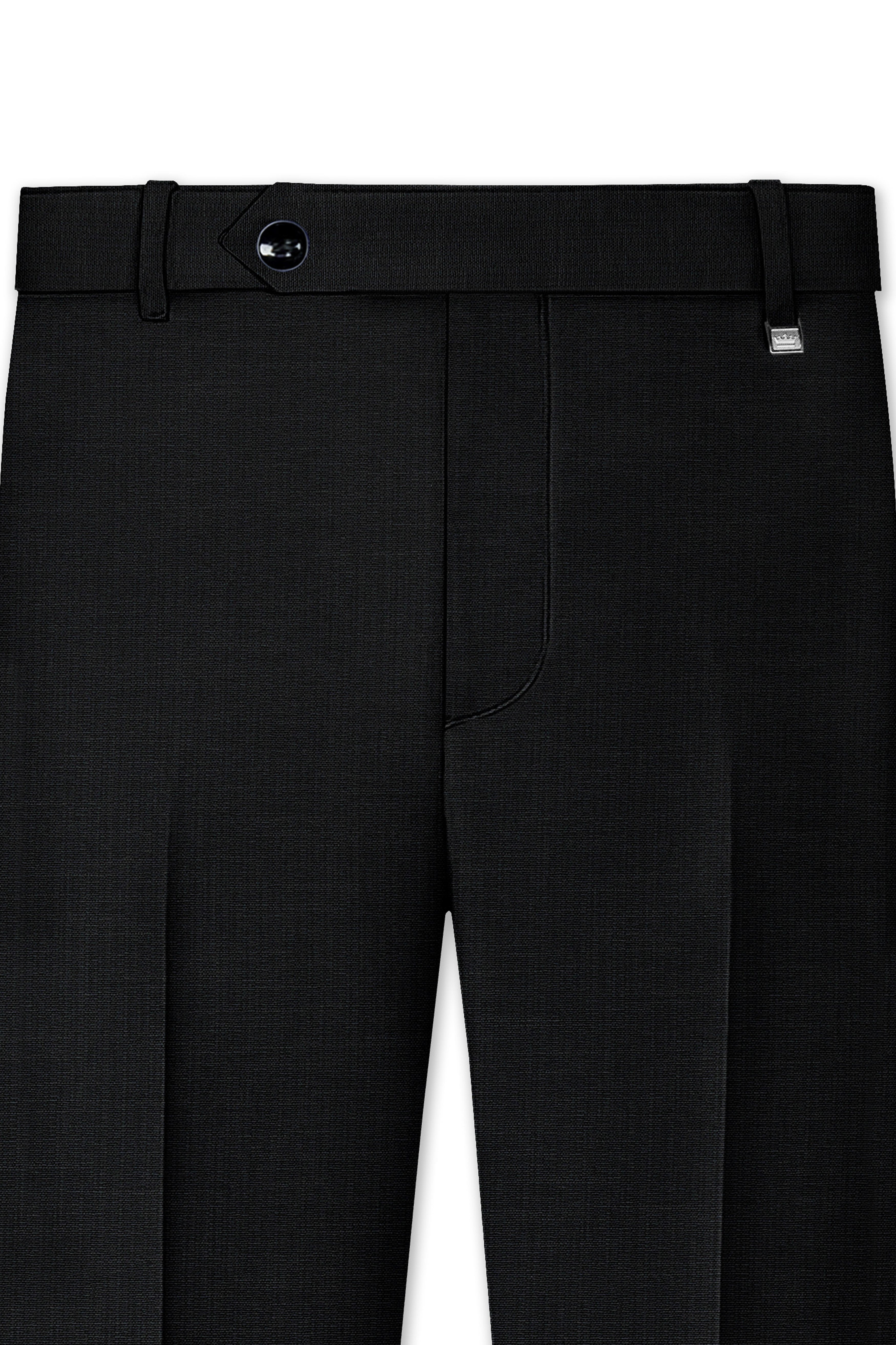 Diesel Black Cross Placket Wool Rich Bandhgala Suit