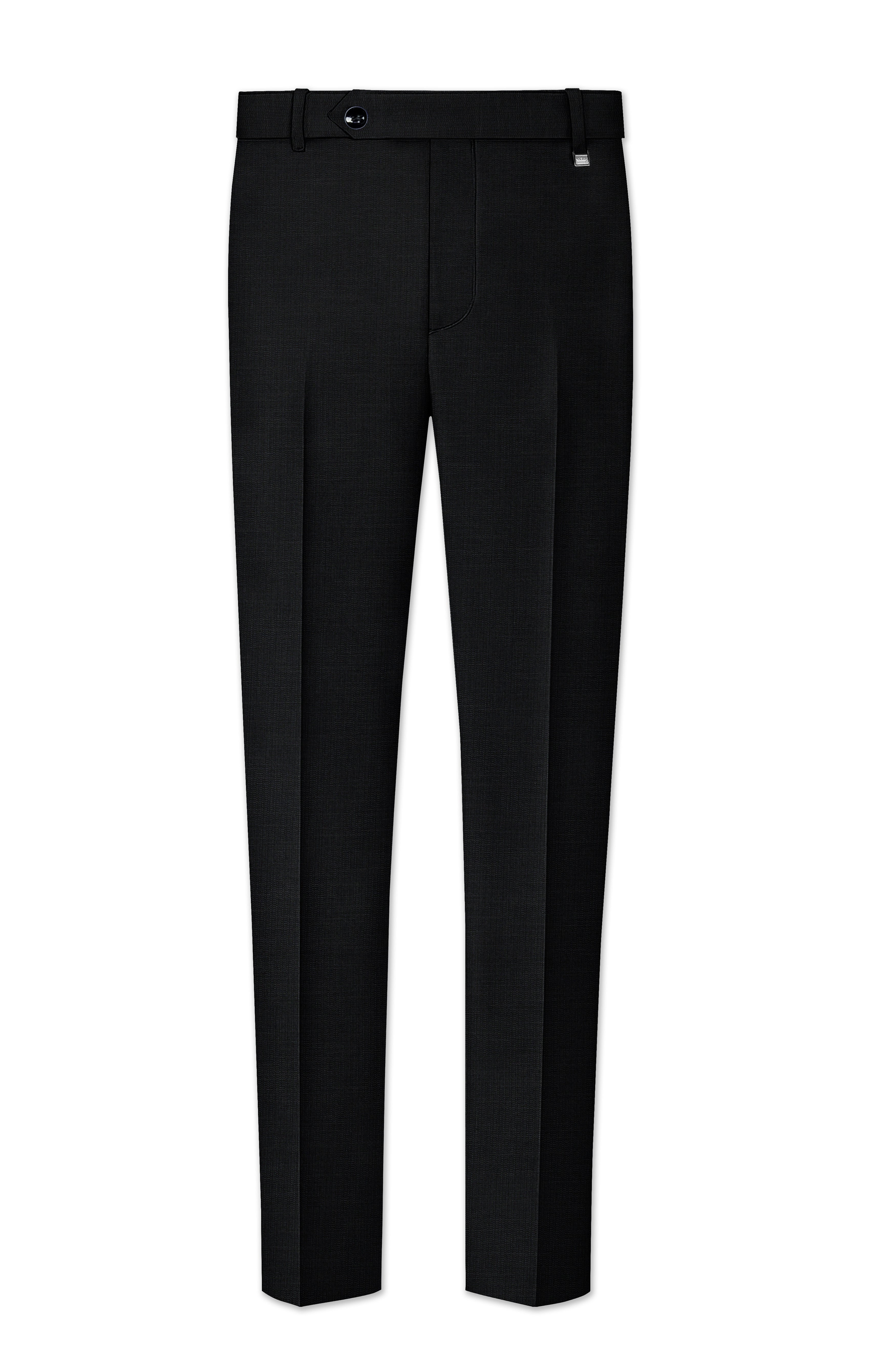 Diesel Black Cross Placket Wool Rich Bandhgala Suit