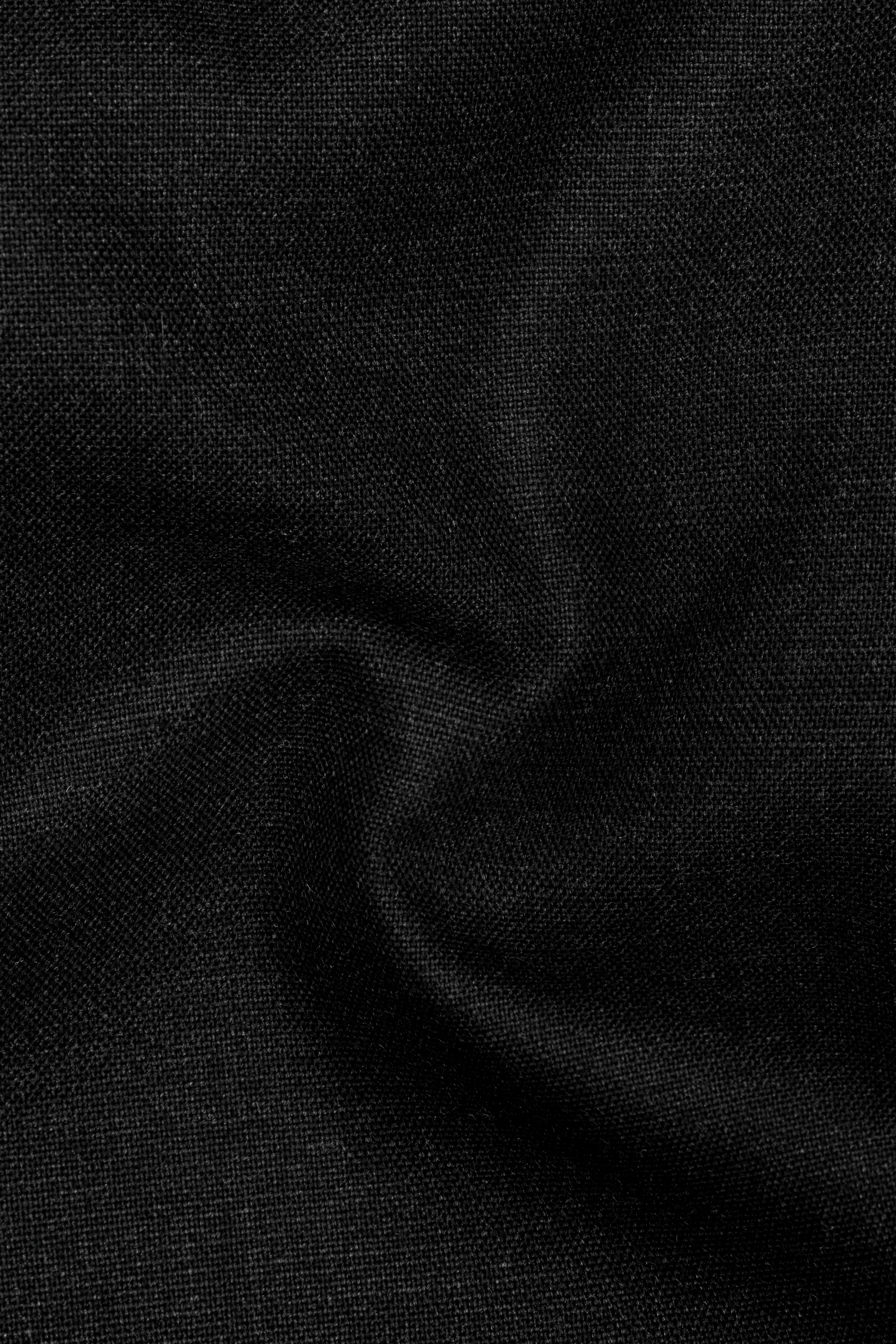 Diesel Black Cross Placket Wool Rich Bandhgala Suit