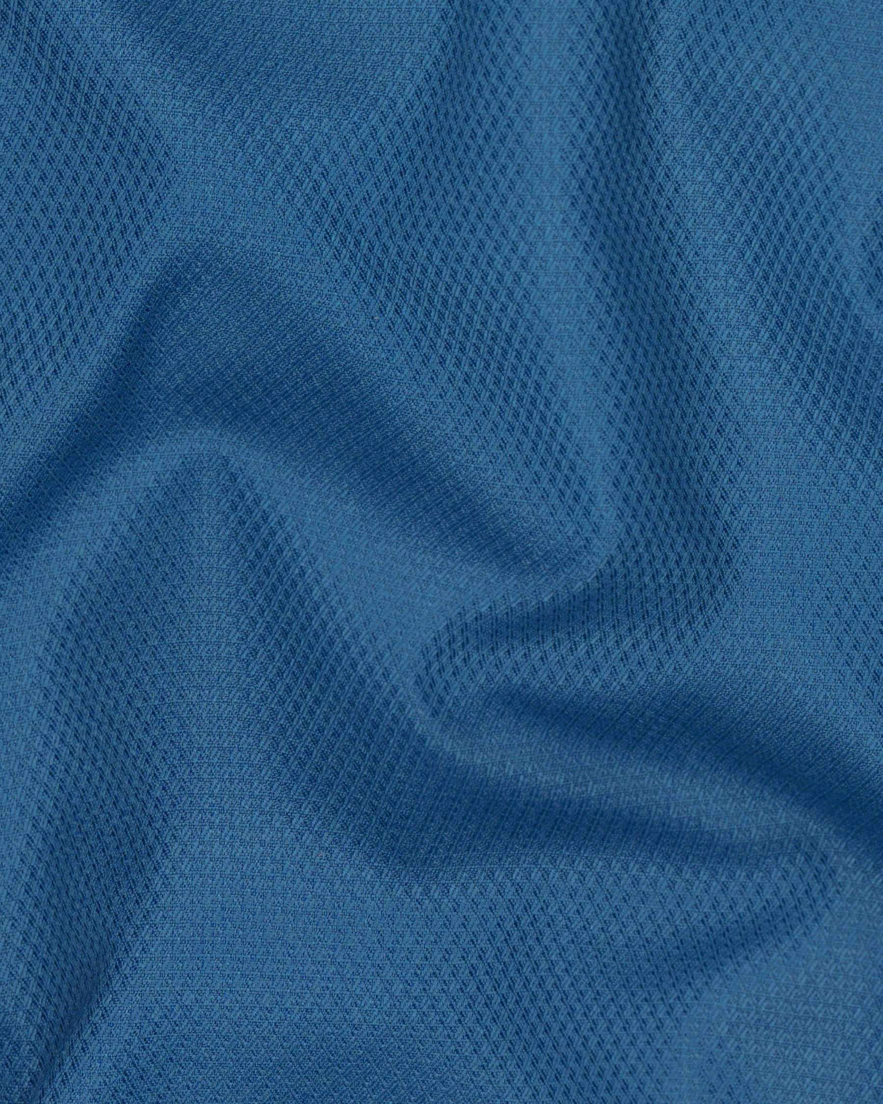 Orient Blue Diamond Textured Woolrich Suit