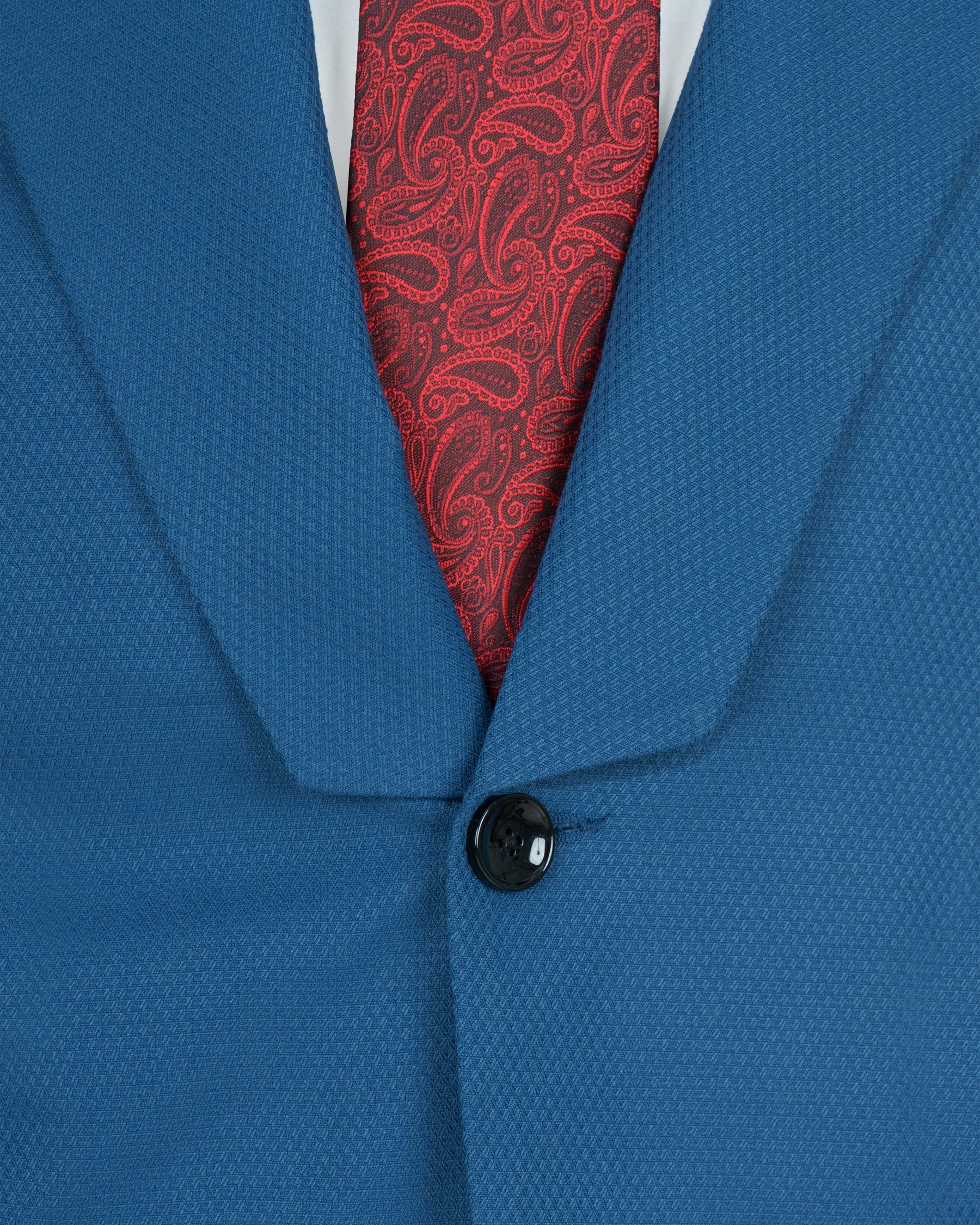 Orient Blue Diamond Textured Woolrich Suit