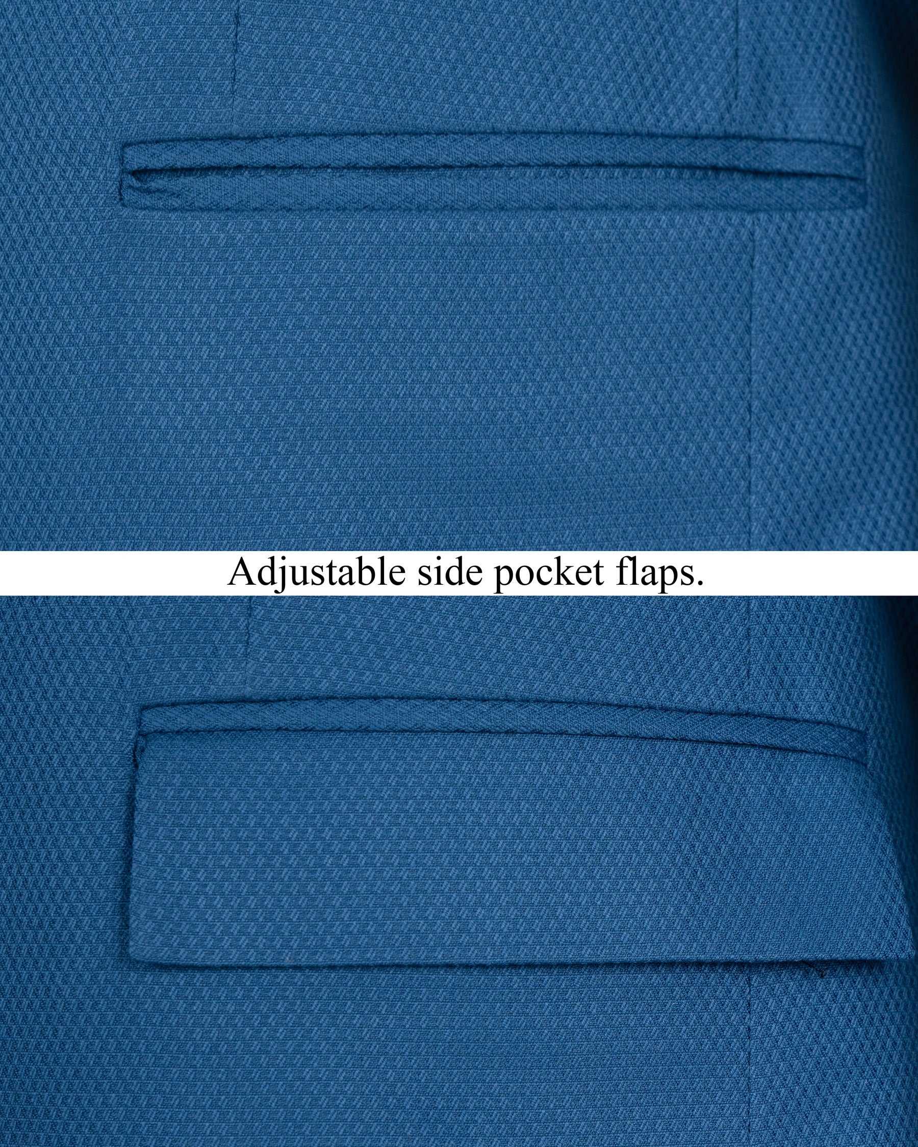 Orient Blue Diamond Textured Woolrich Suit