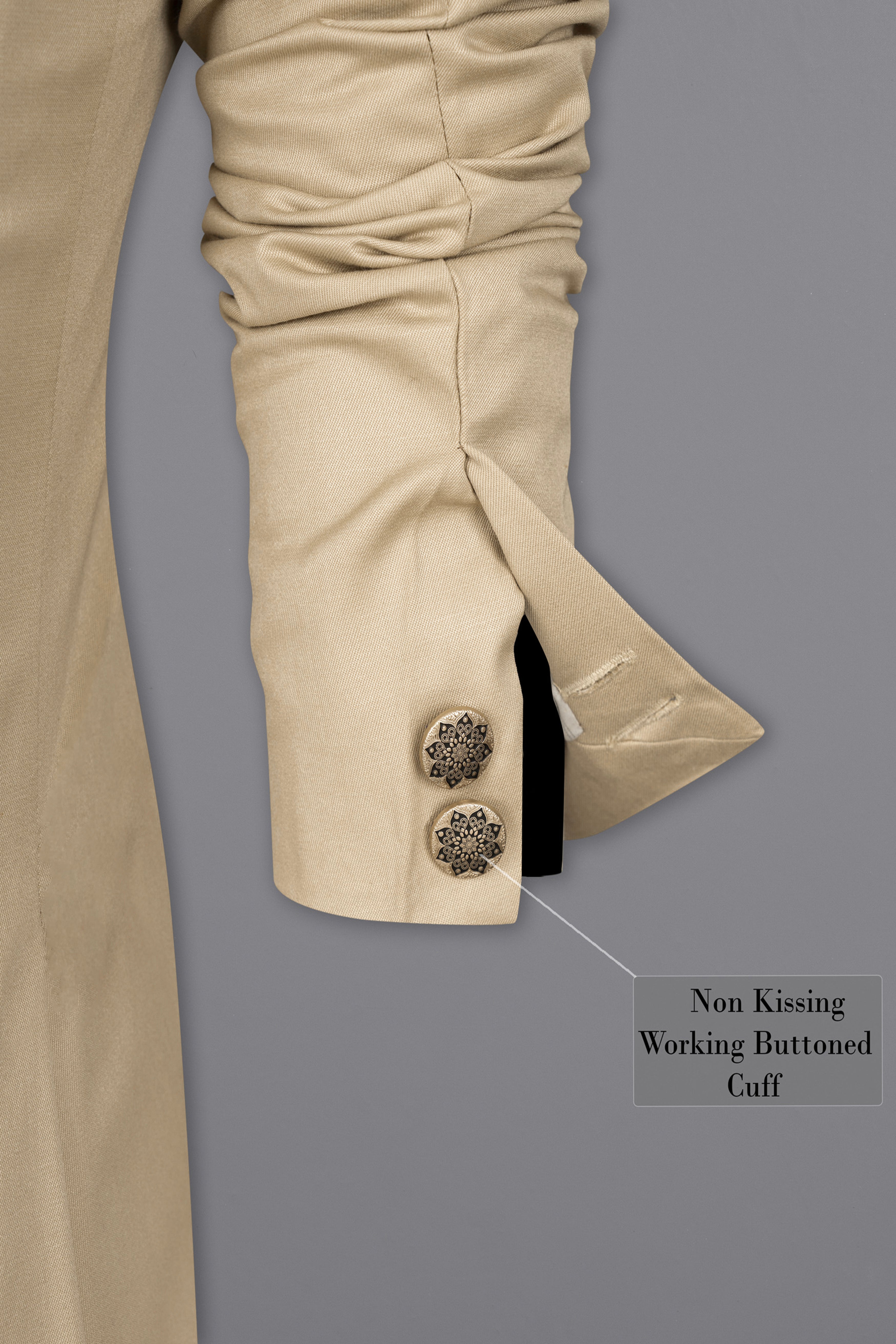 Calico Cream Subtle Sheen Designer Suit