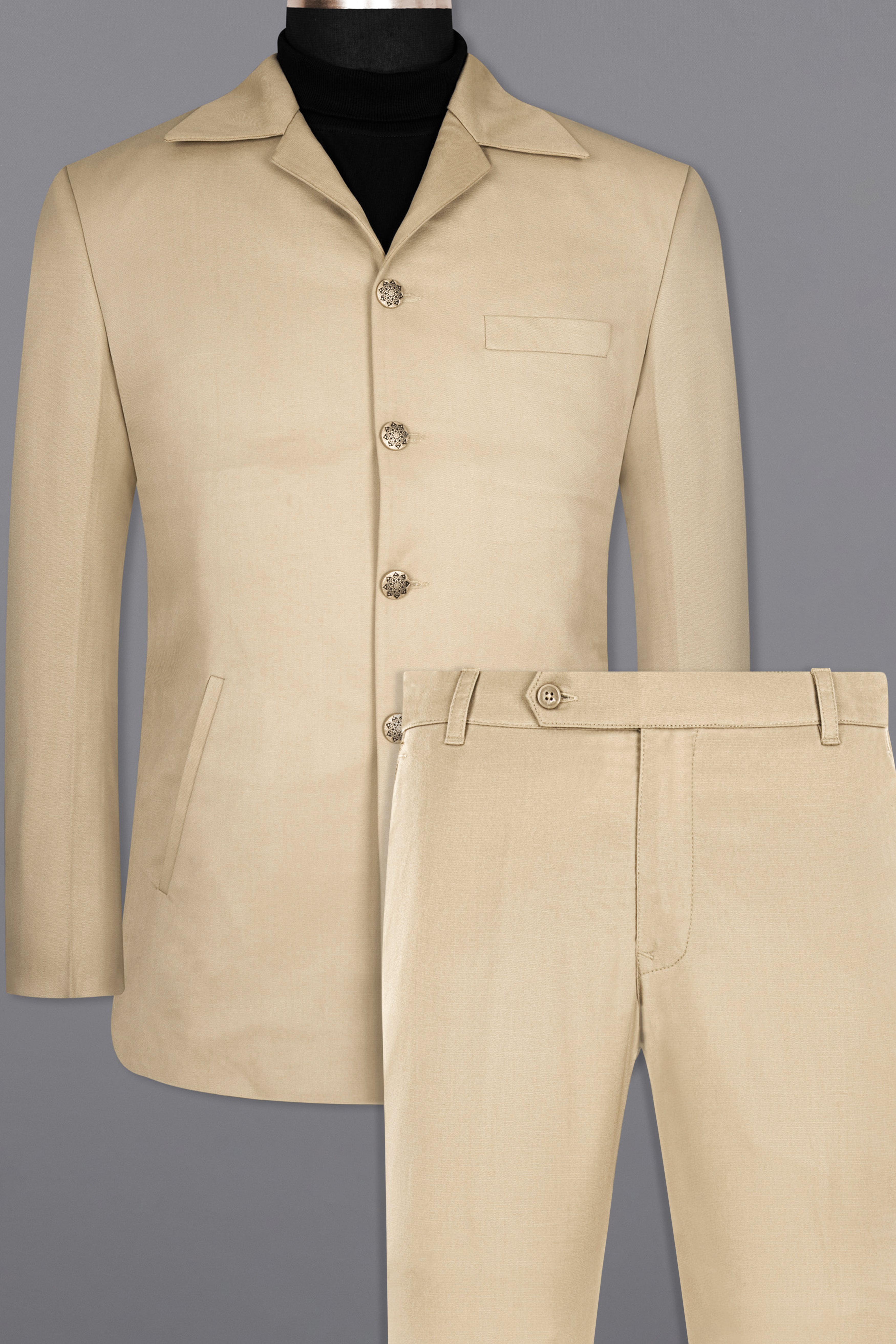 Calico Cream Subtle Sheen Designer Suit
