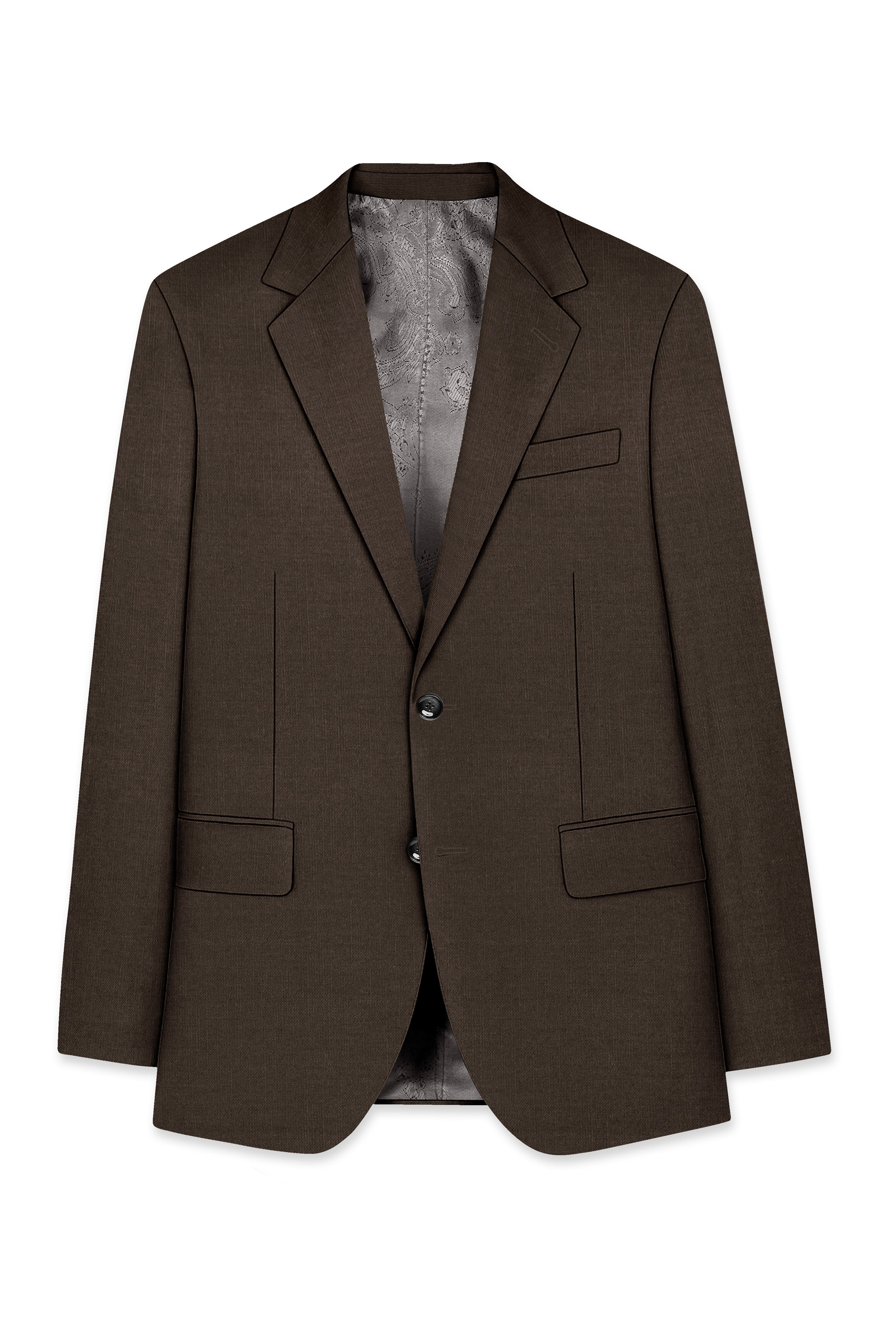 Don Juan Brown Wool Rich Suit