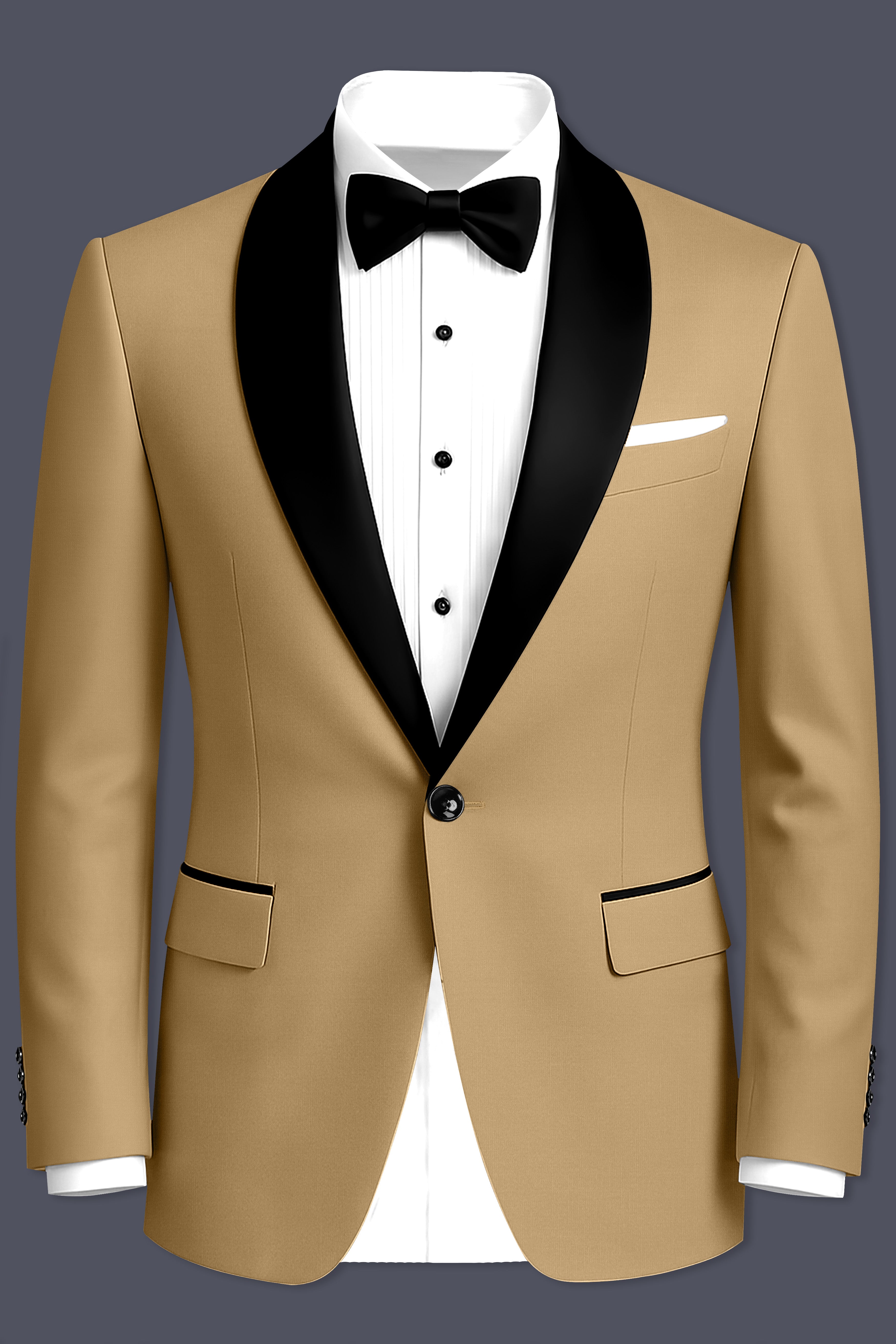 Oak Brown Premium Cotton Tuxedo Suit