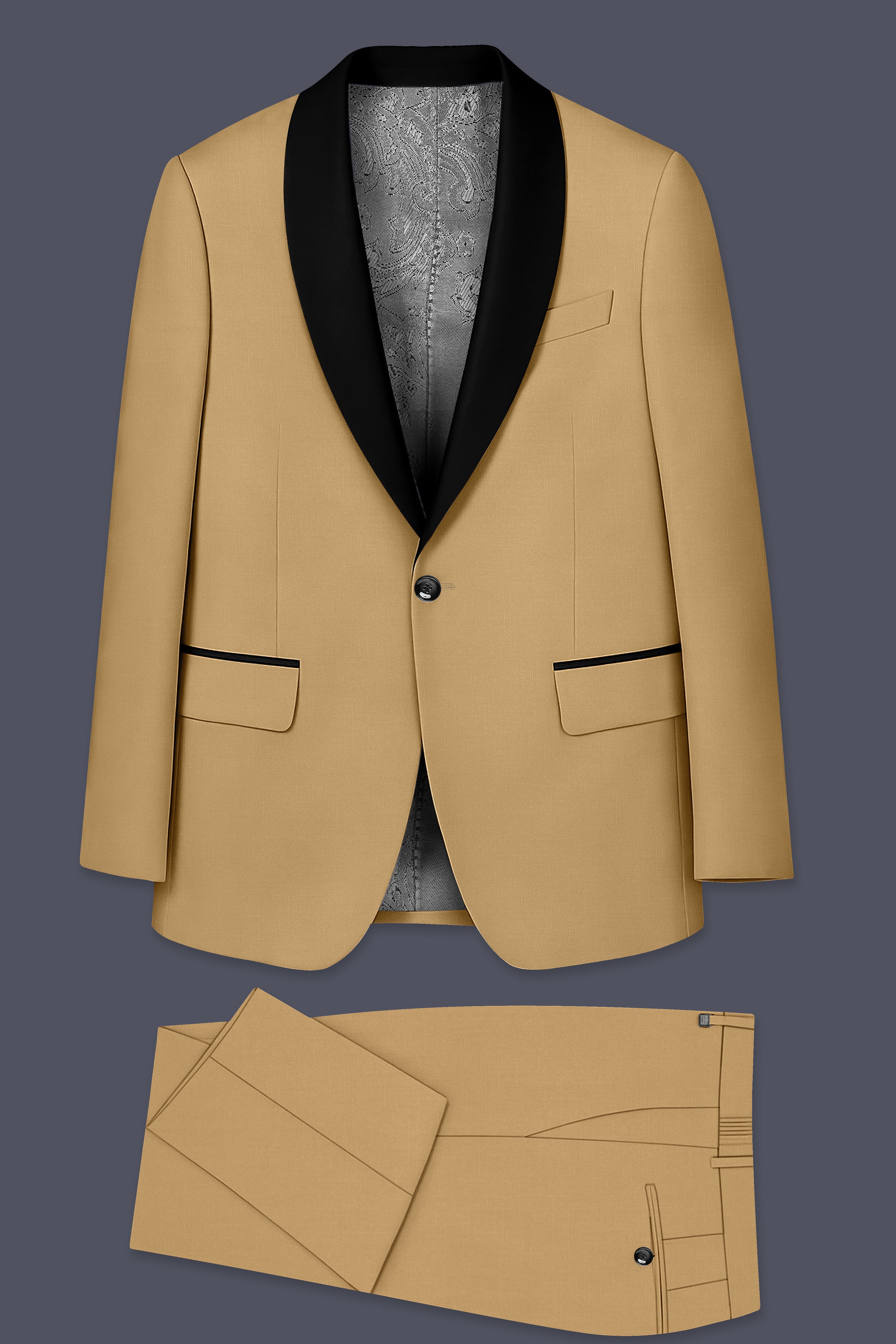 Oak Brown Premium Cotton Tuxedo Suit