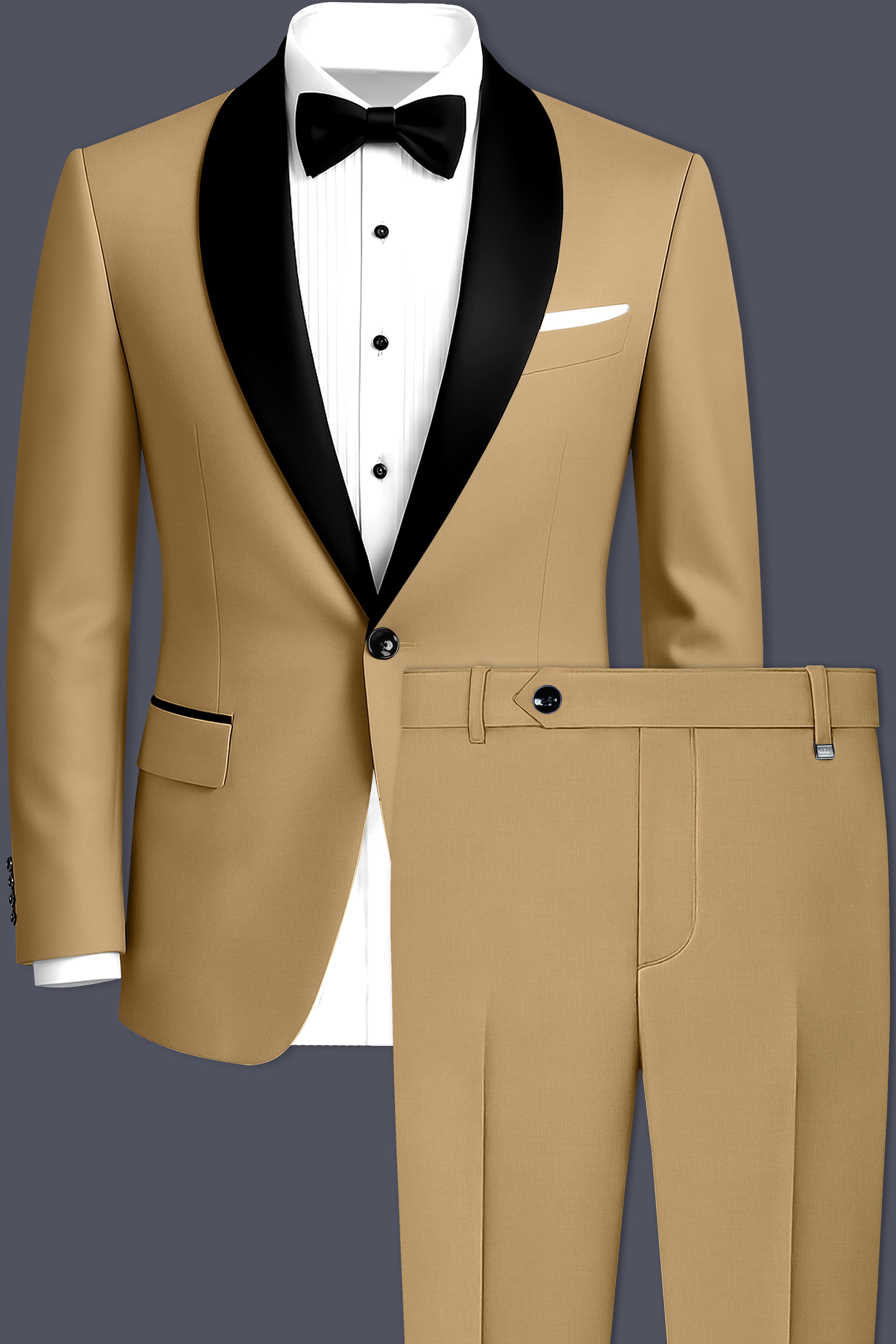 Oak Brown Premium Cotton Tuxedo Suit