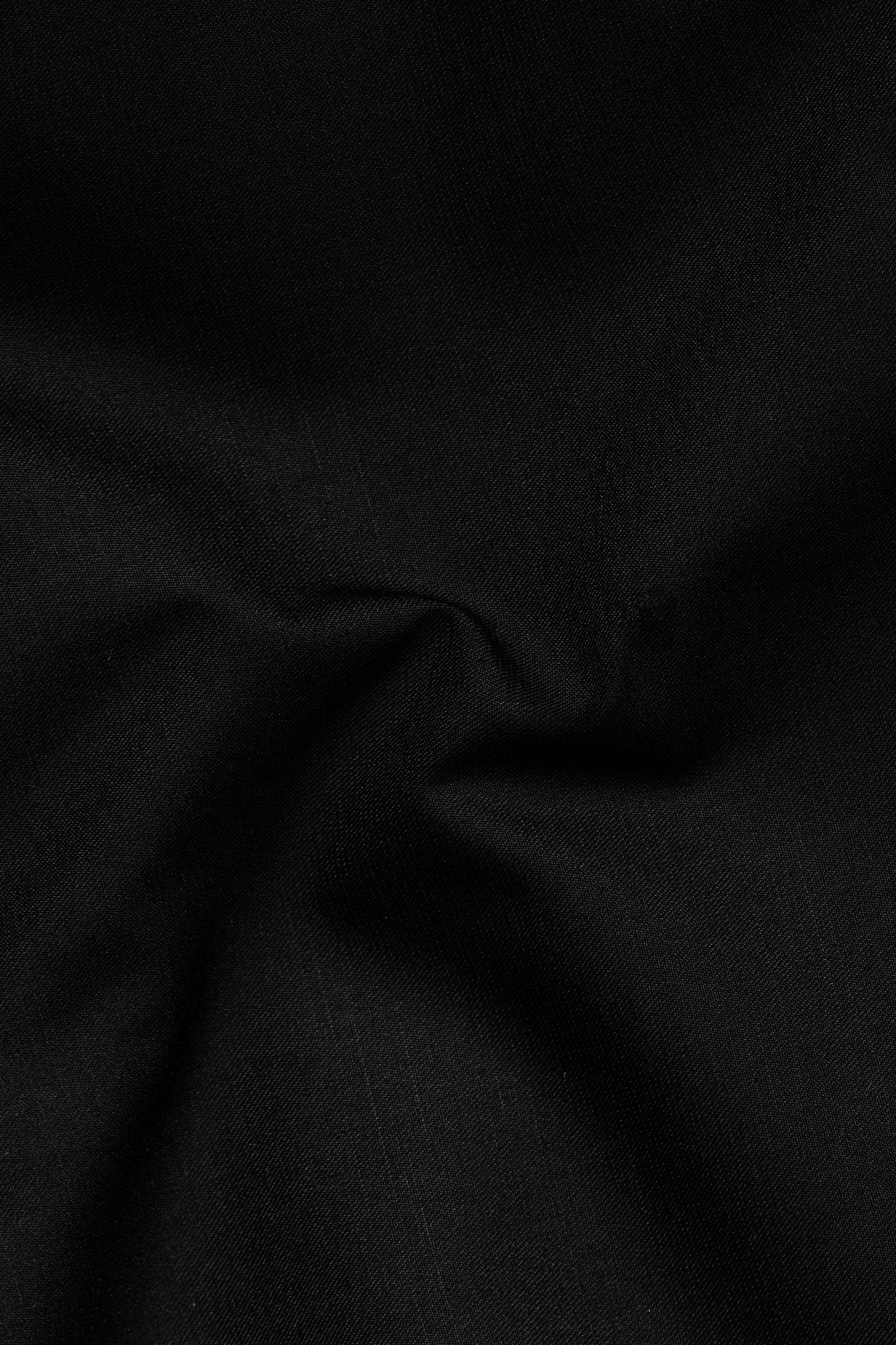 Jade Black Stretchable Subtle Sheen Designer Wool Rich Suit