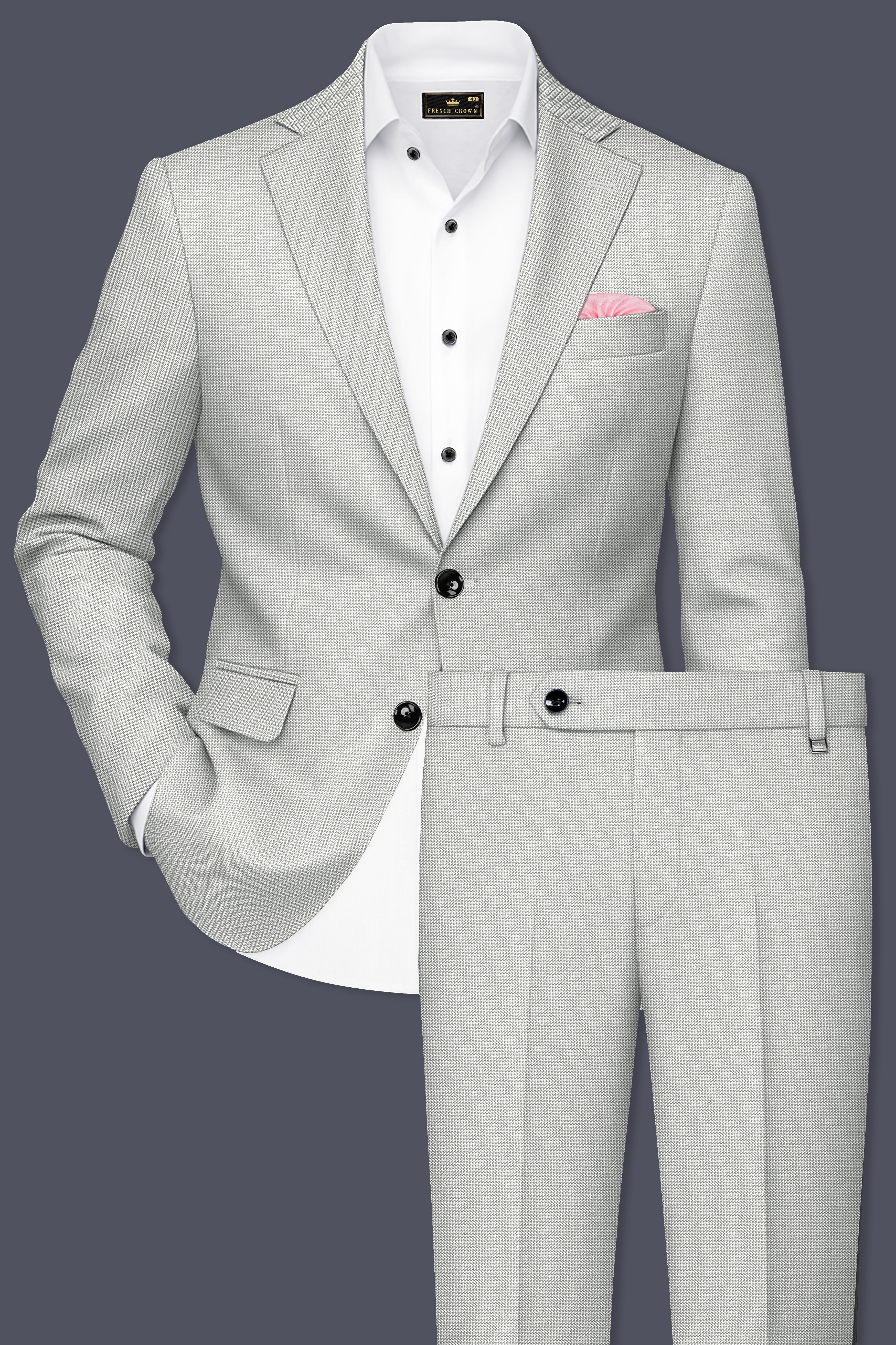 Shady Lady Grey houndstooth Wool Rich Suit