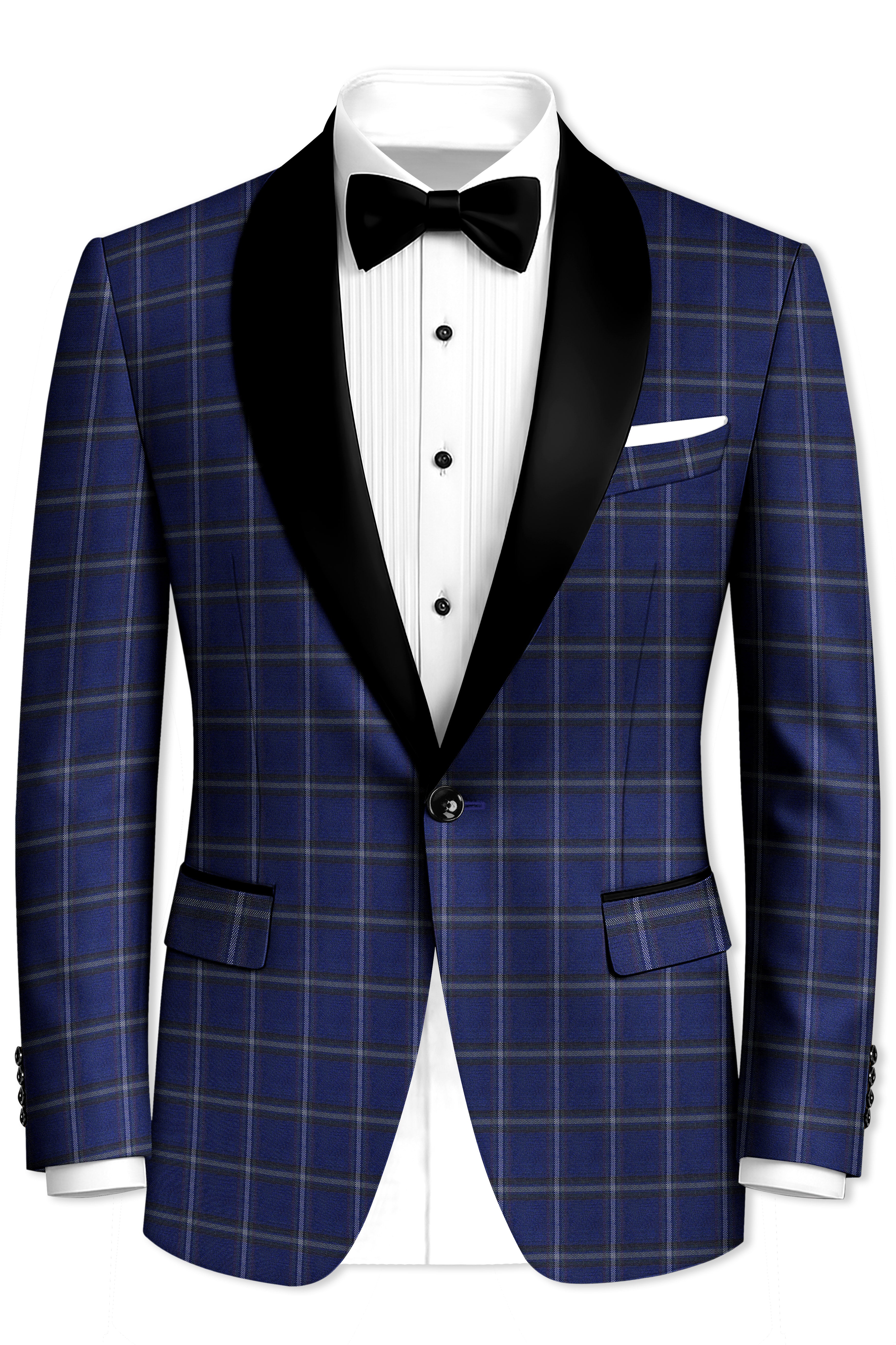 Rhino Blue Windowpane Woolrich Tuxedo Suit