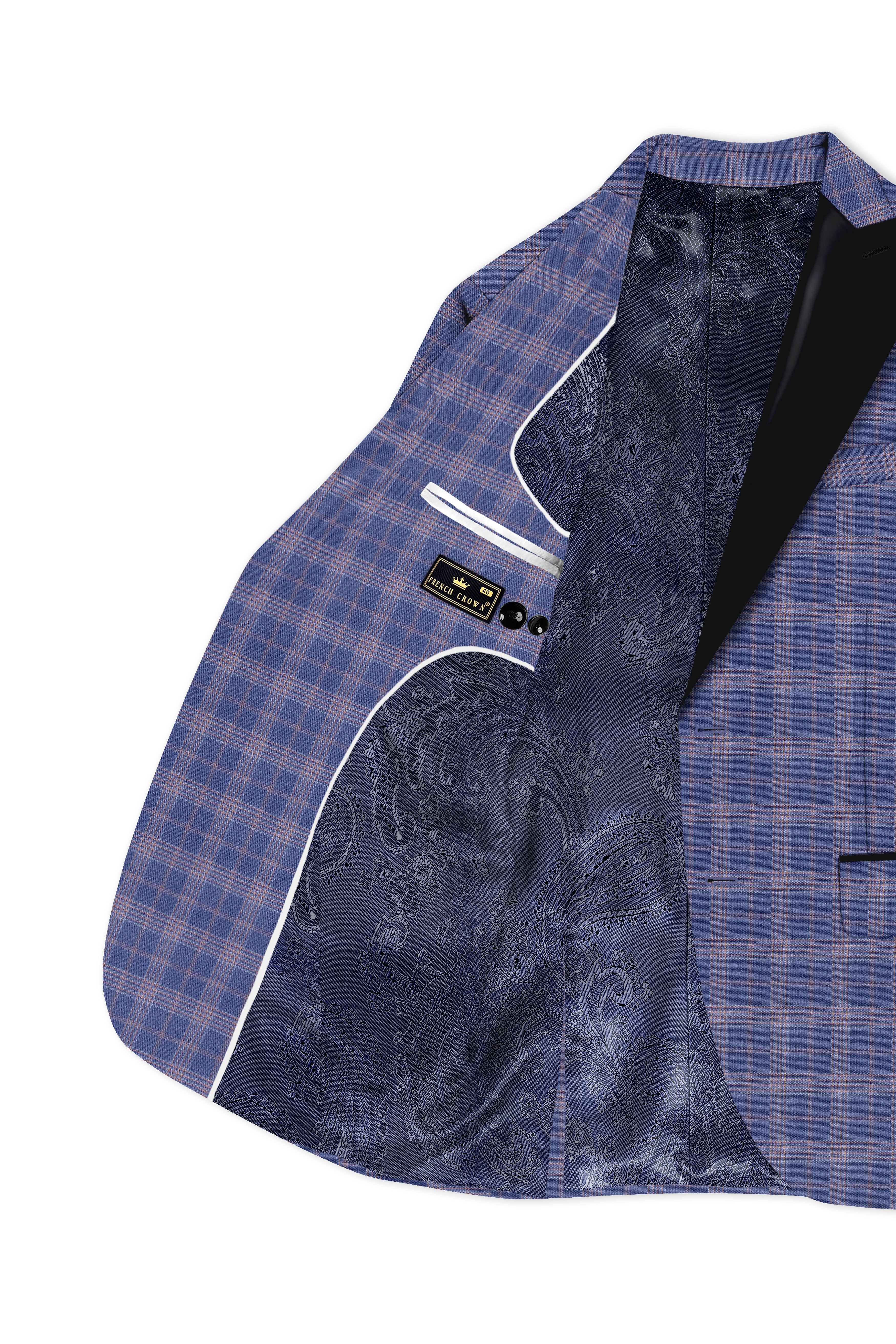 Trout Gray Super fine Checkered Wool Rich Tuxedo Suit