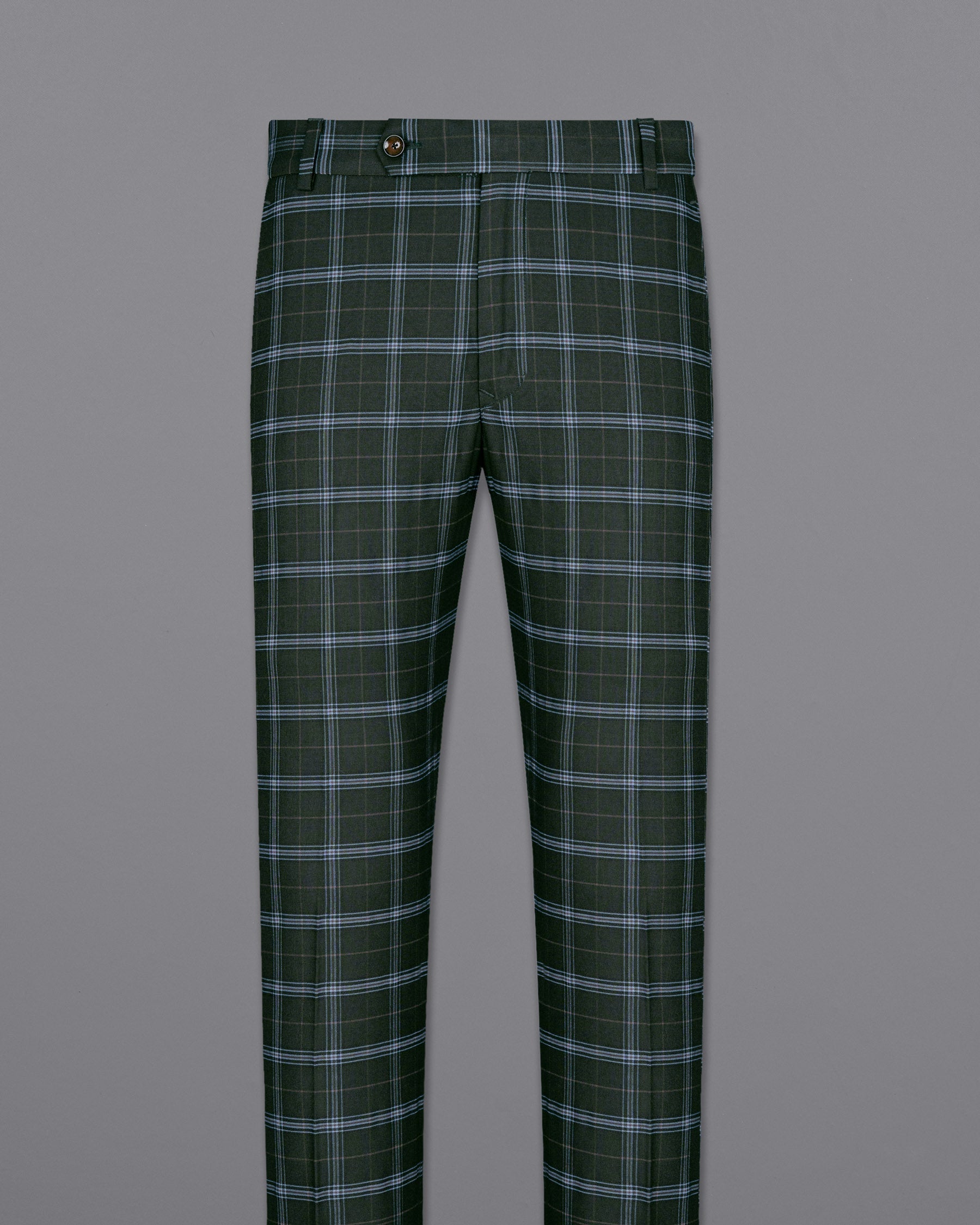 Log Cabin Green Super fine Windowpane Wool Rich Double Breasted Suit