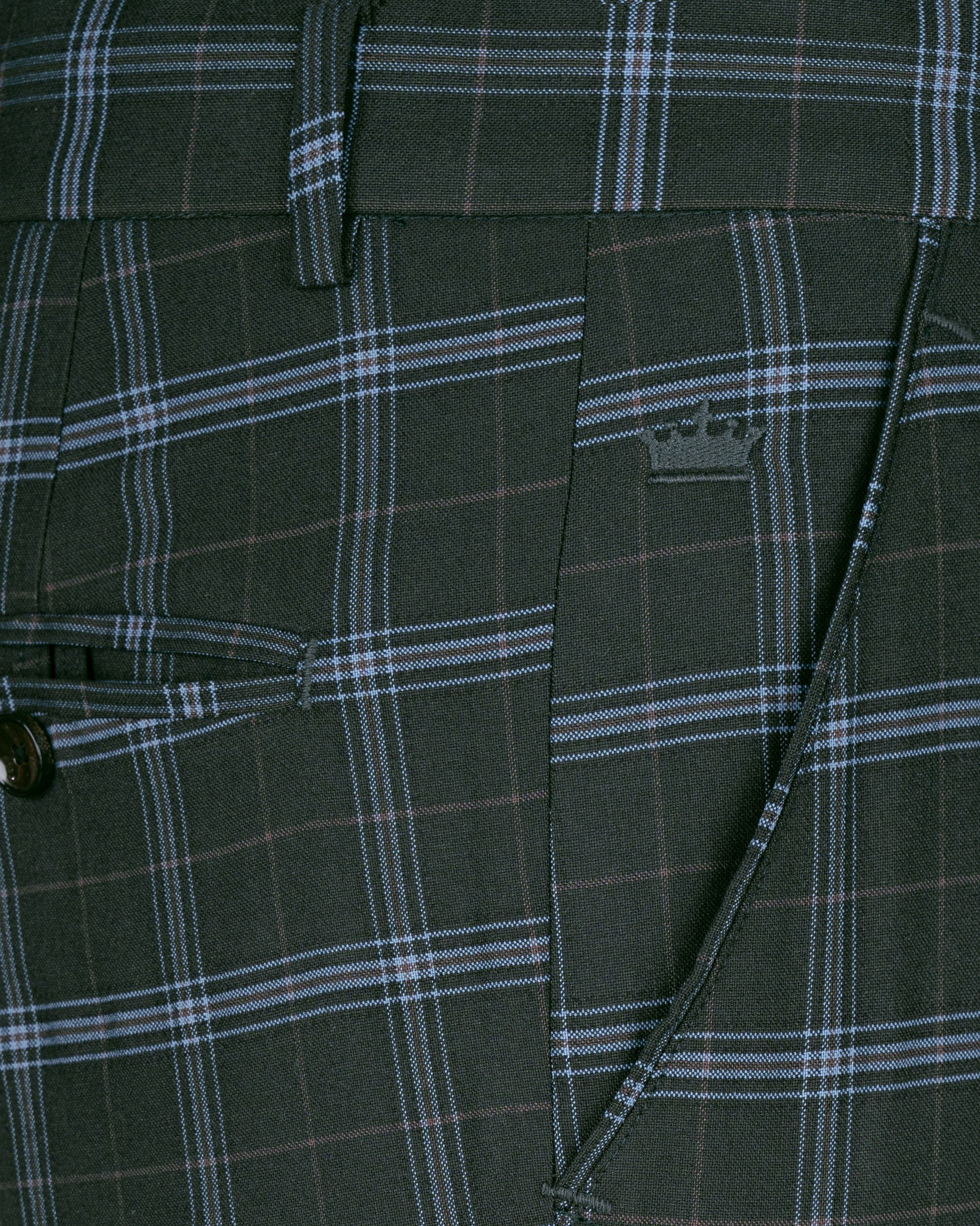 Log Cabin Green Super fine Windowpane Wool Rich Double Breasted Suit