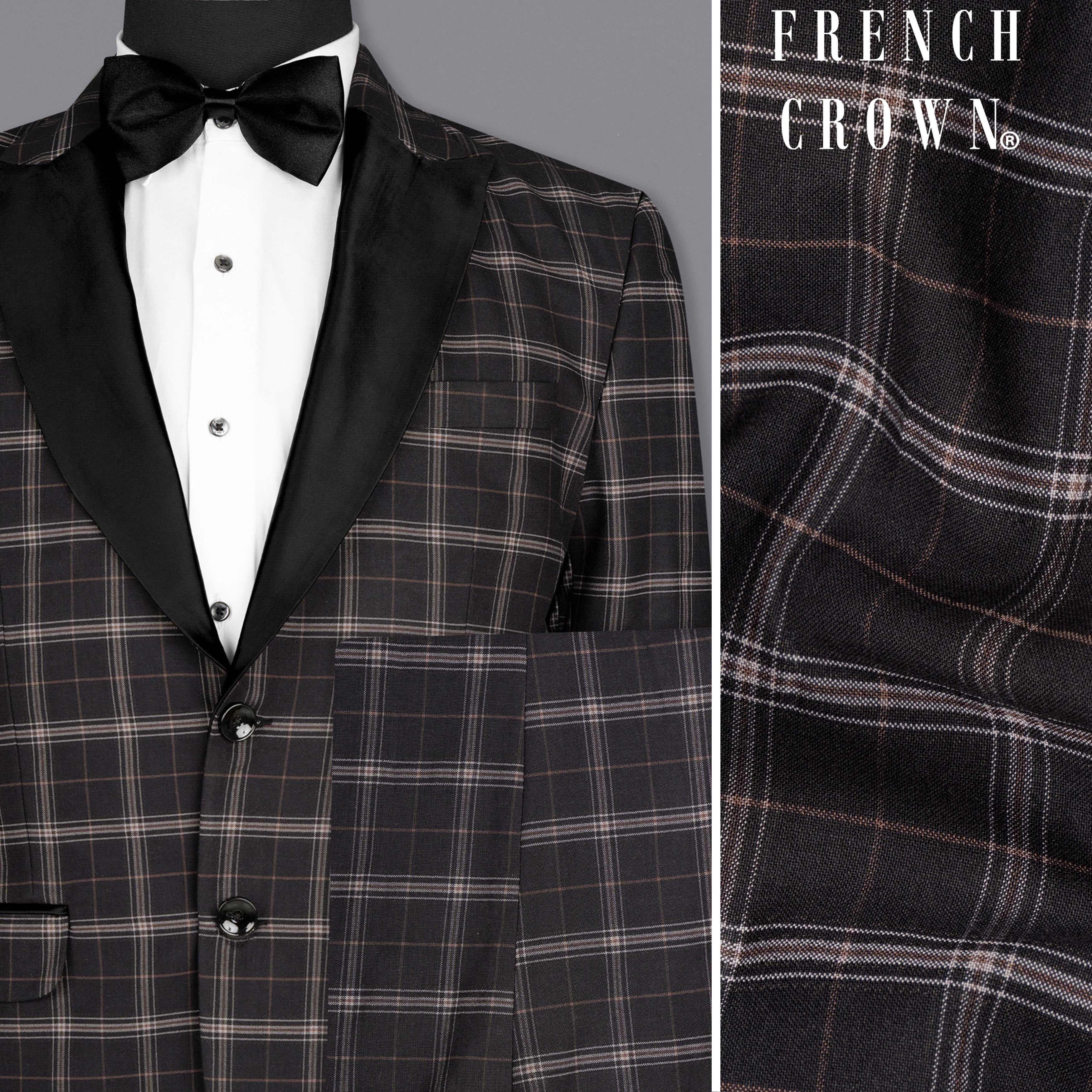 Mind Shaft Black Plaid Woolrich Tuxedo Suit