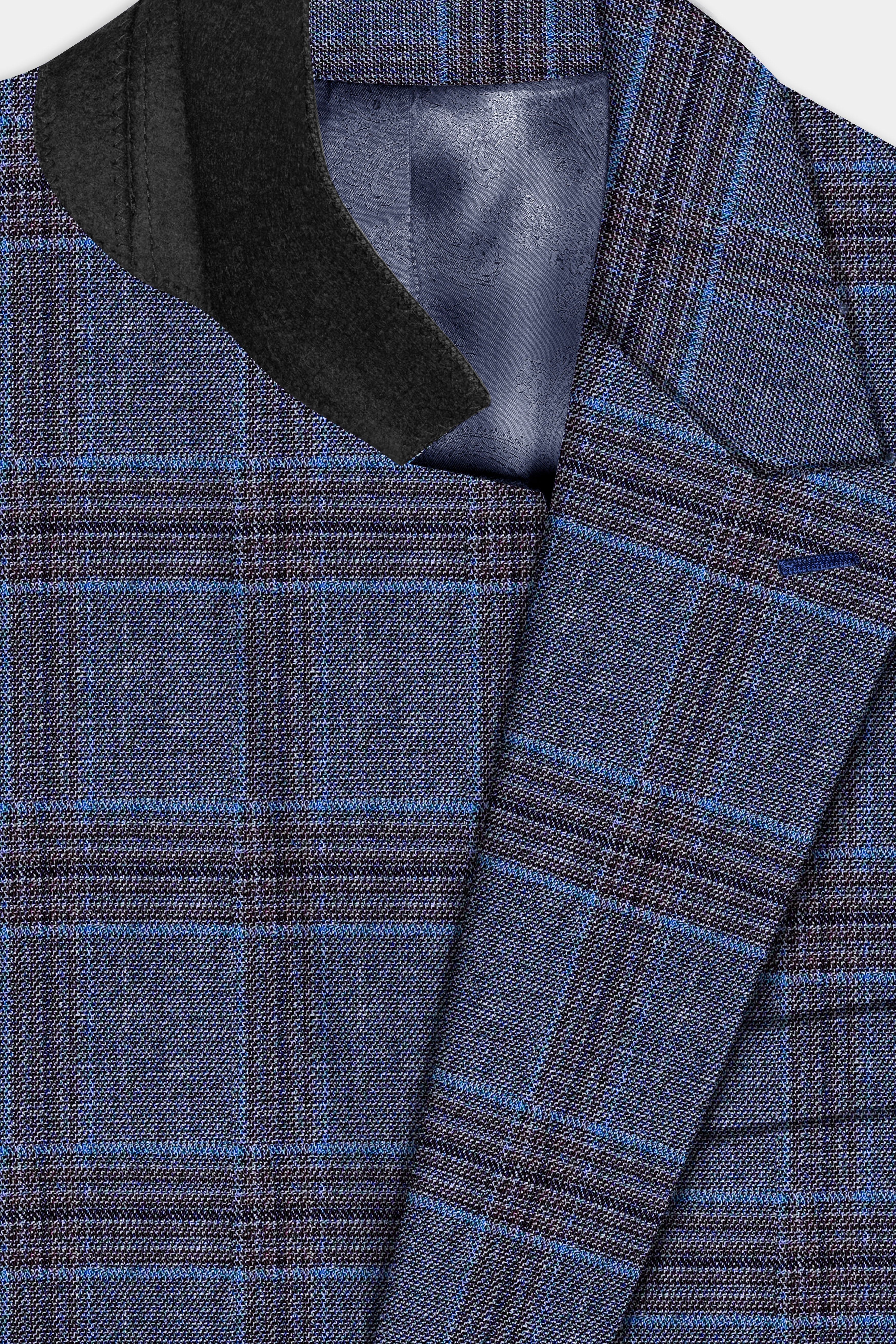 Pickled Bluewood Super fine Checkered Double Breasted Woolrich Suit