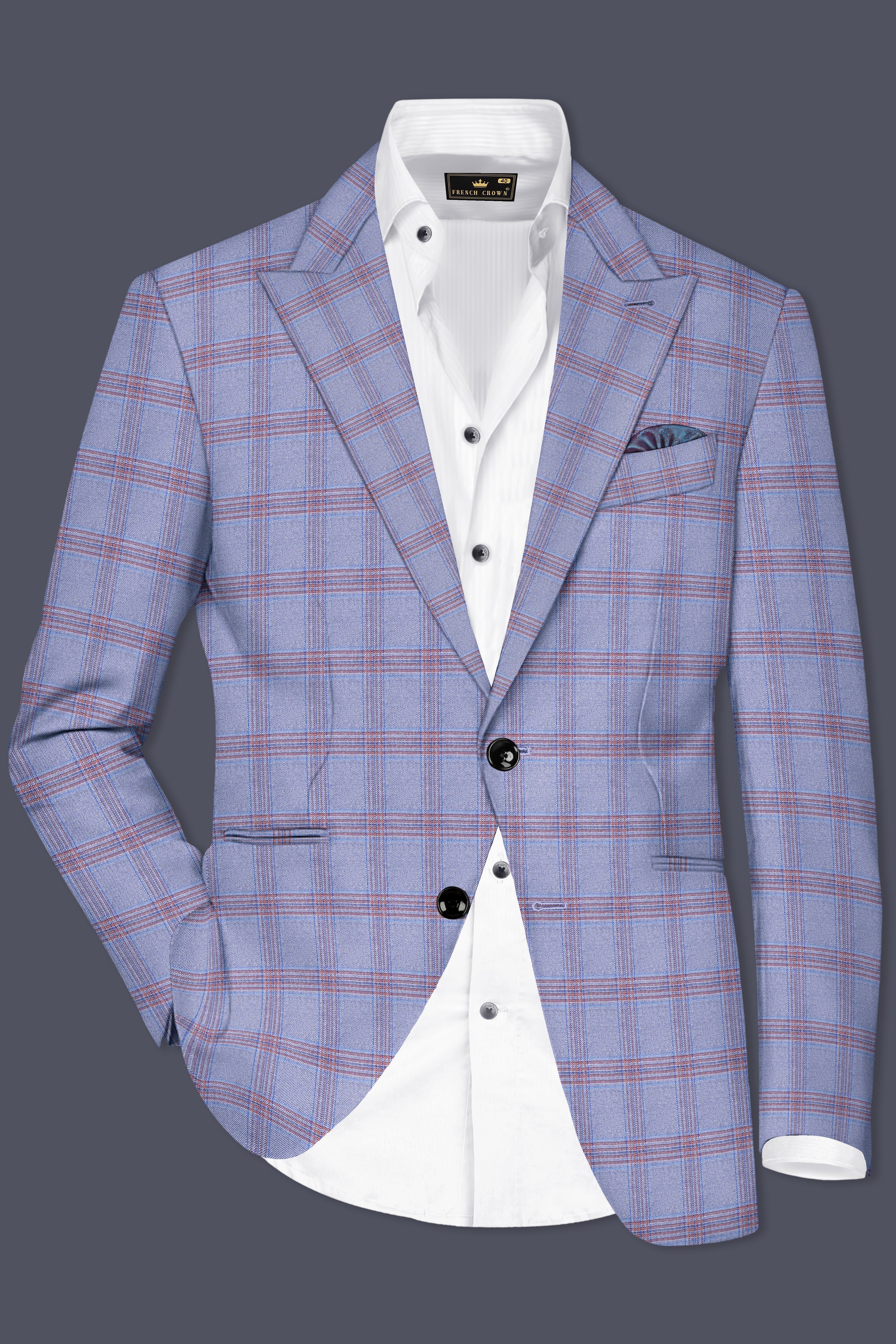 Manatee Grey Super fine Plaid Premium Cotton Suit