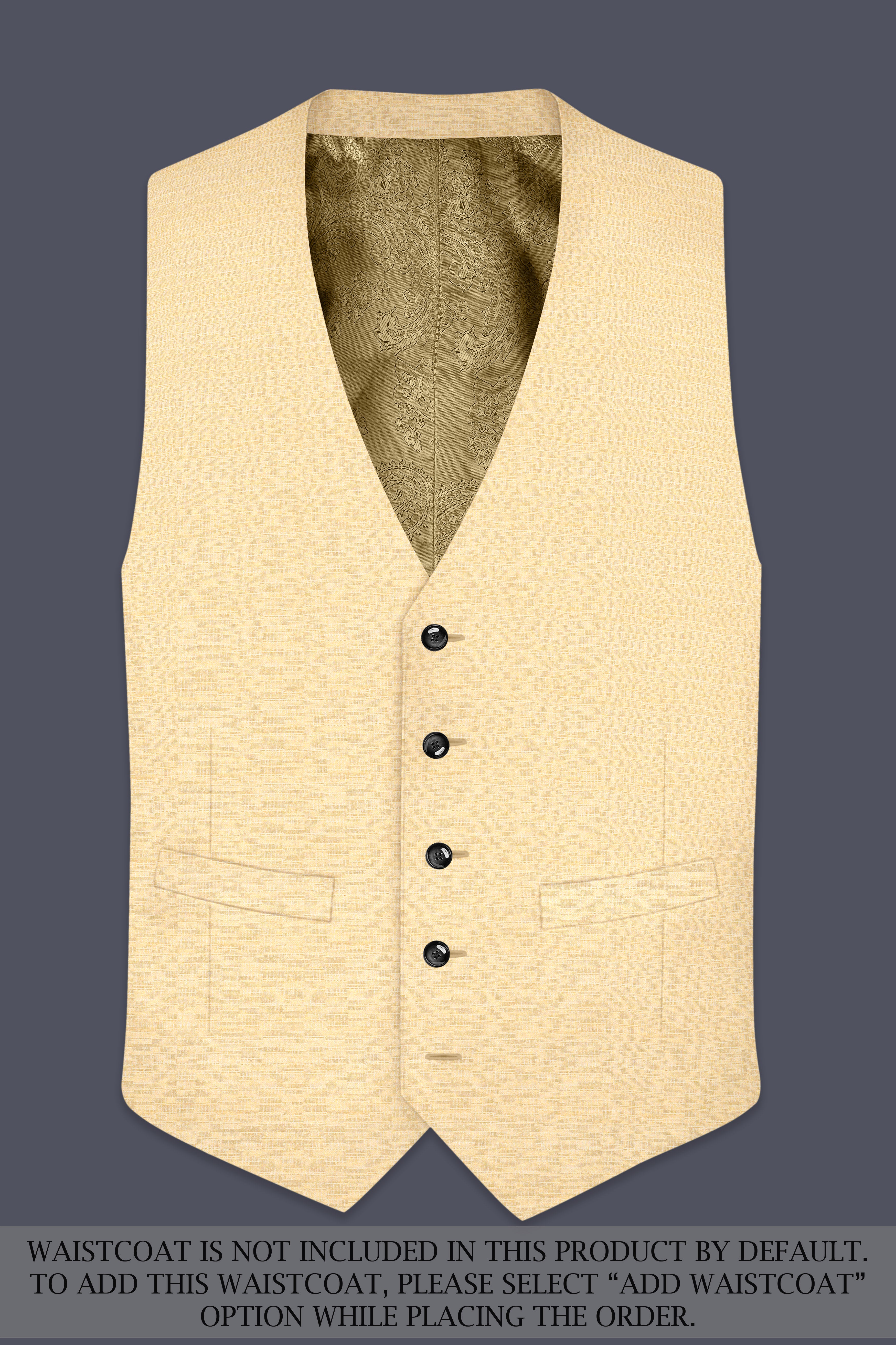 Derby Yellow Textured Single Breasted Sports Suit