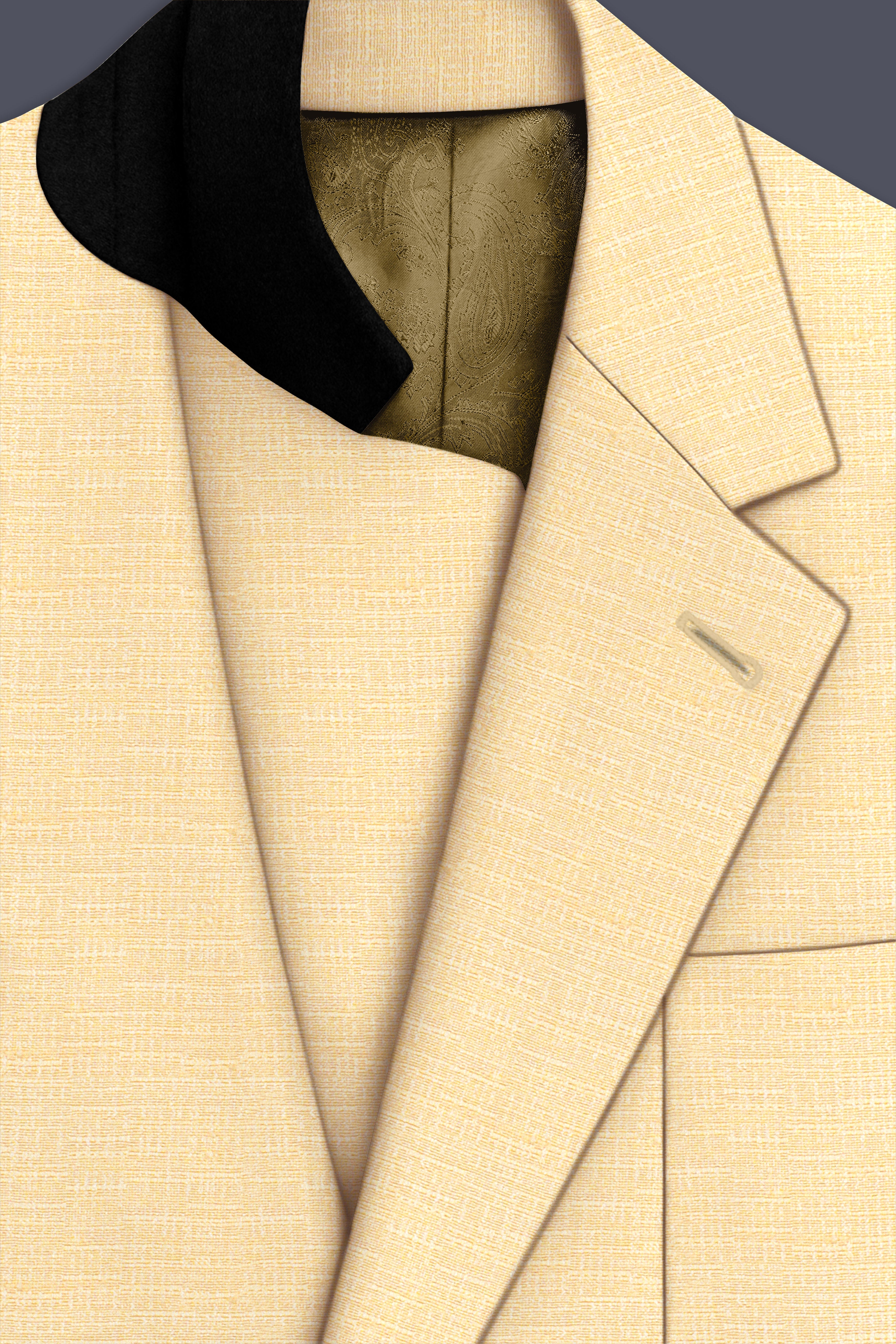 Derby Yellow Textured Single Breasted Sports Suit