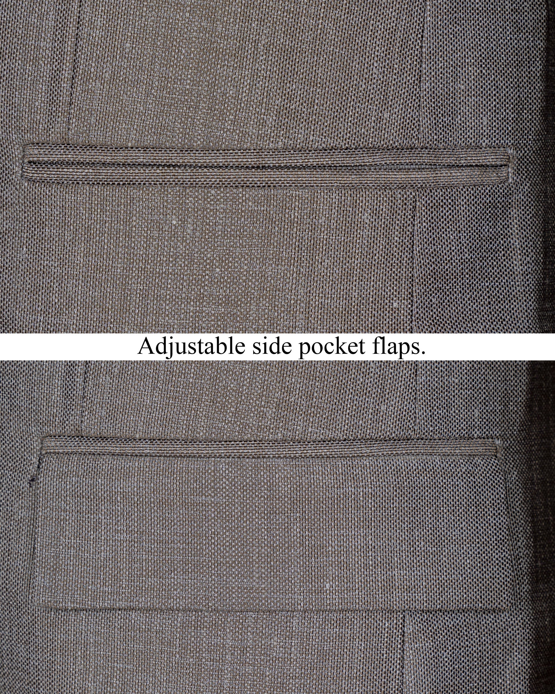 Sandstone Gray  Cross Placket Bandhgala Designer Suit