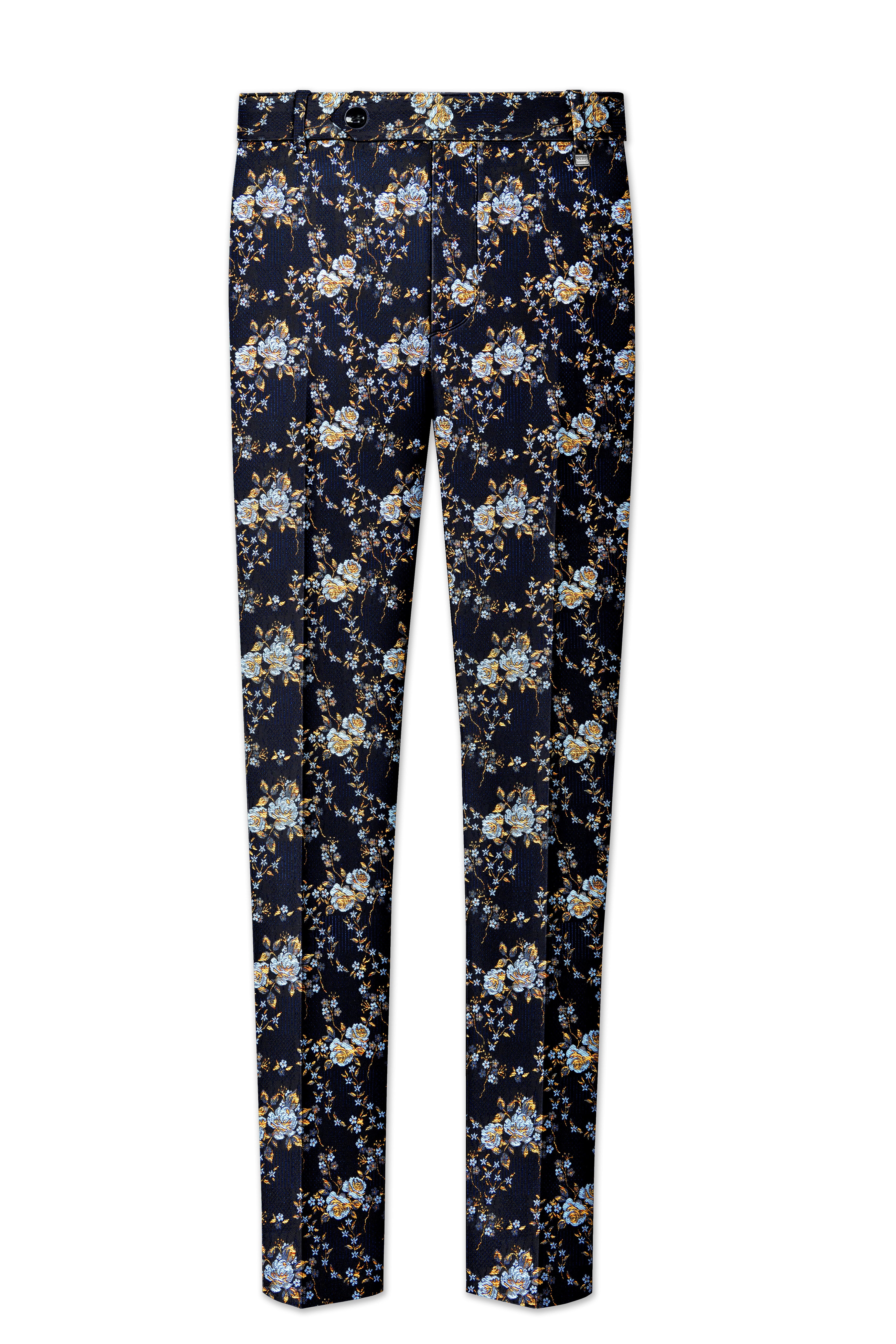 Storm Dust Floral Textured Cross Placket  Bandhgala Designer Suit