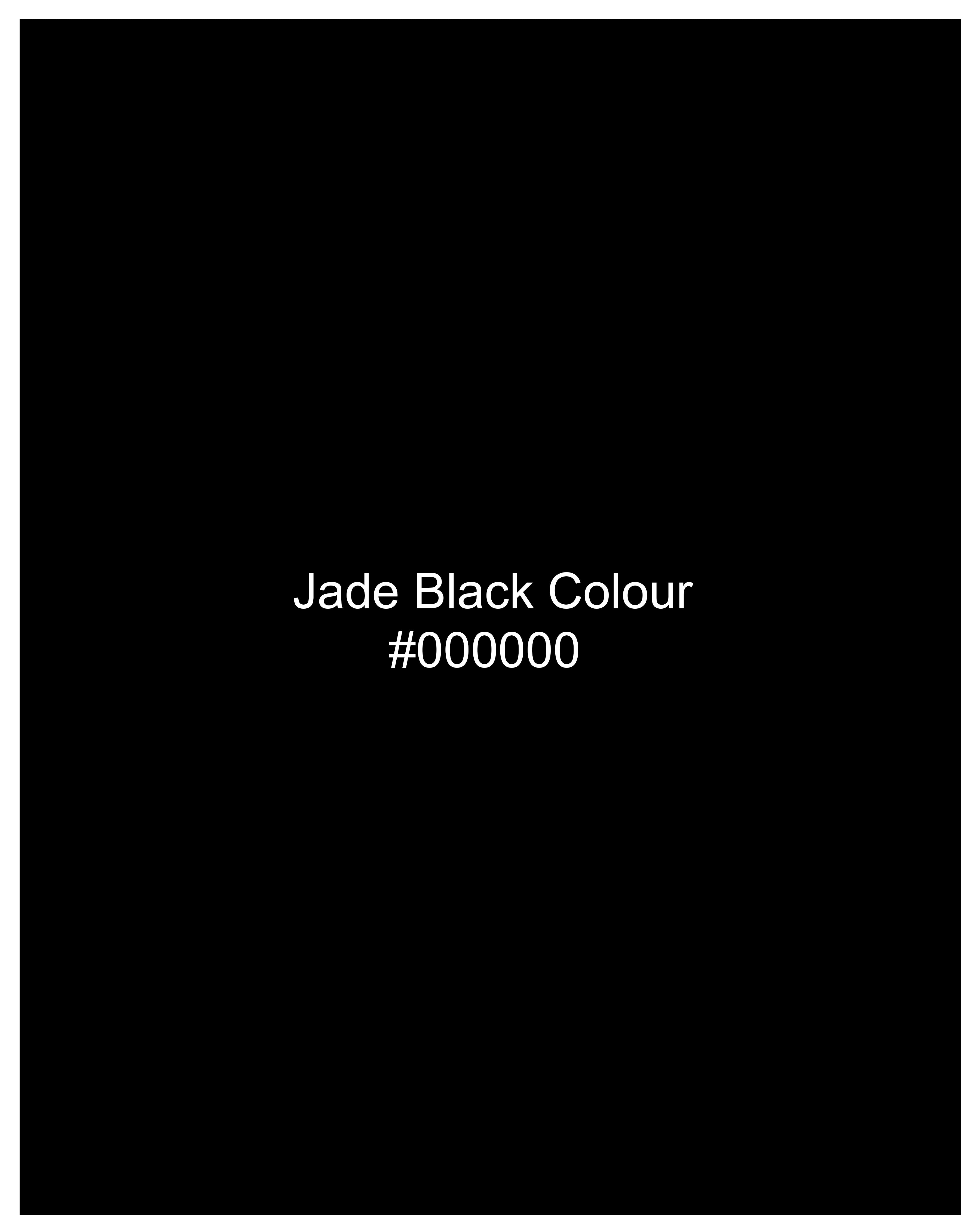 Jade Black Subtle Sheen Cross Placket Bandhgala/Mandarin Suit