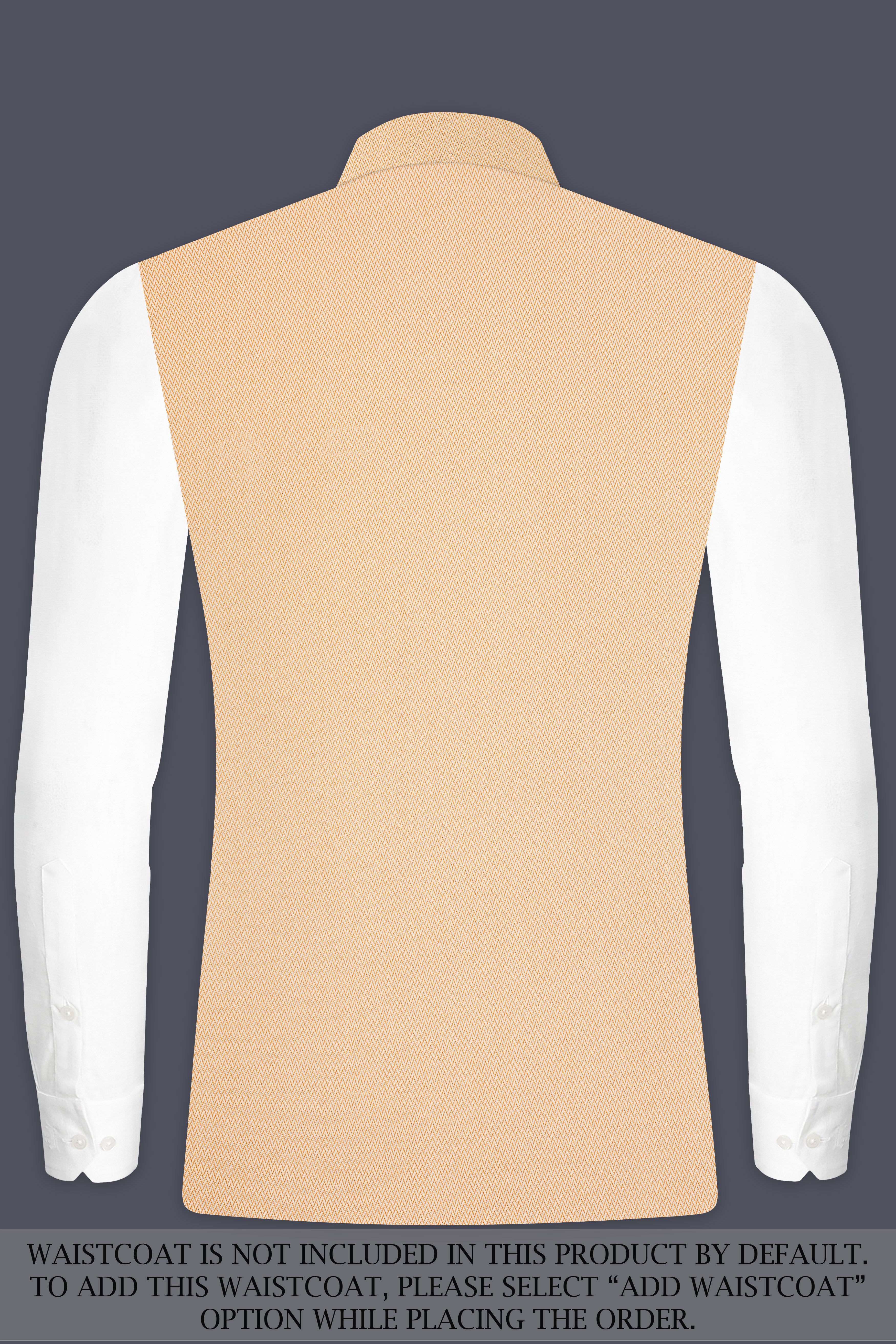 Maize Chevron Textured Cross Placket Bandhgala Designer Suit