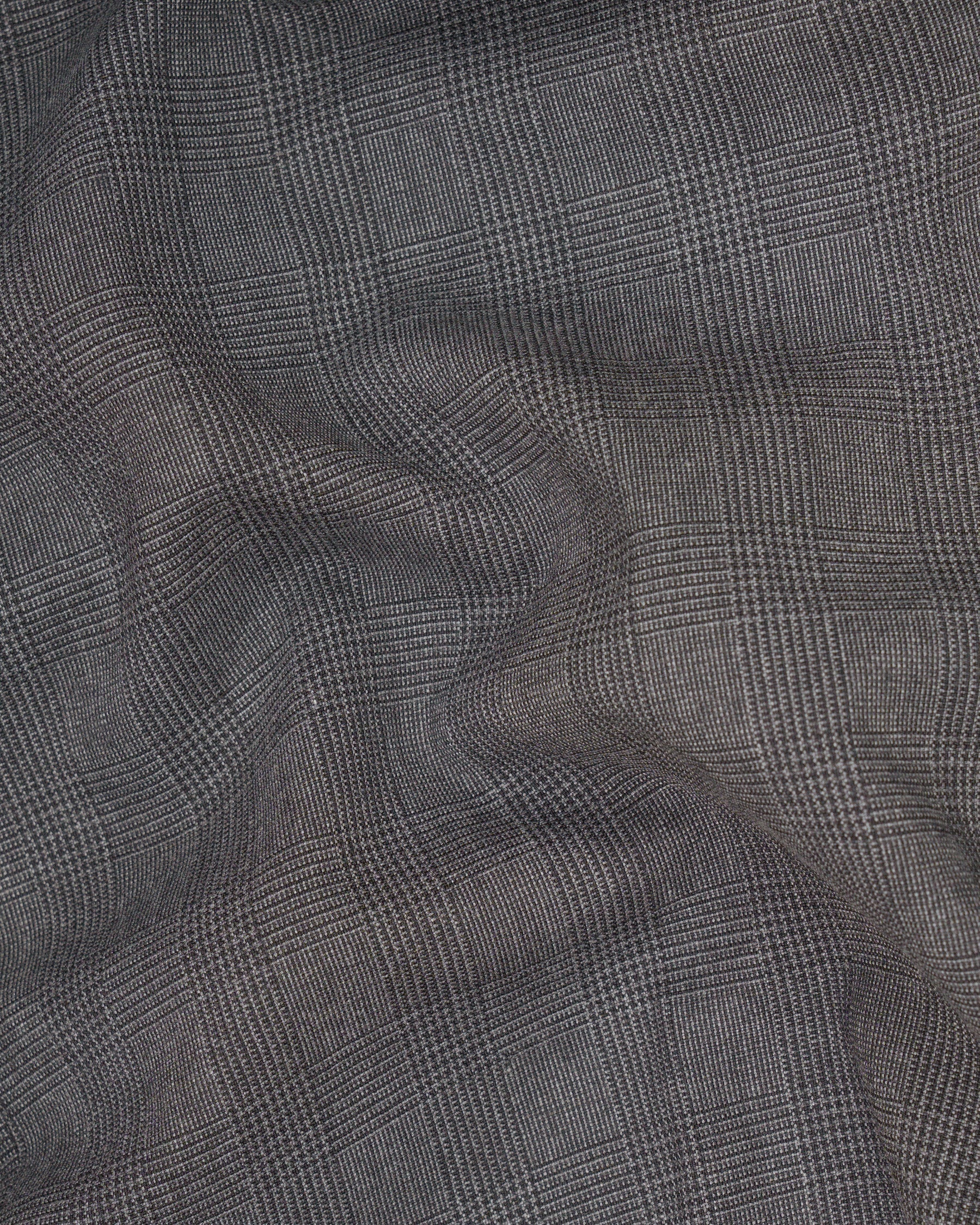 Wenge Gray Subtle Plaid Double Breasted Suit