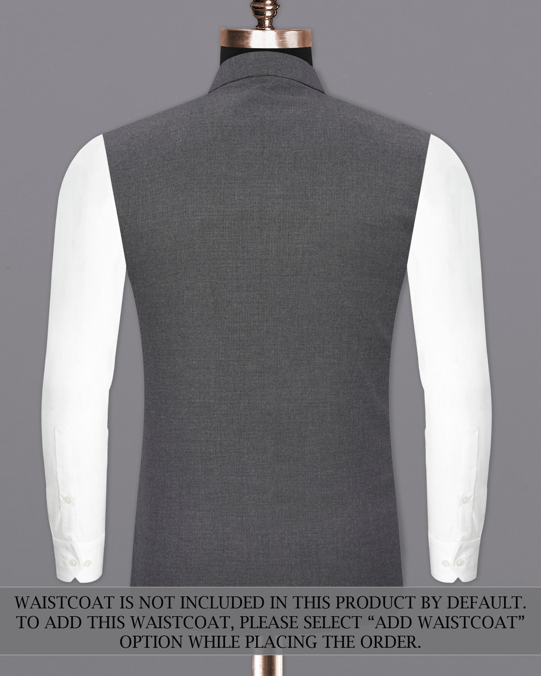 Vampire Gray Cross Placket Bandhgala Suit