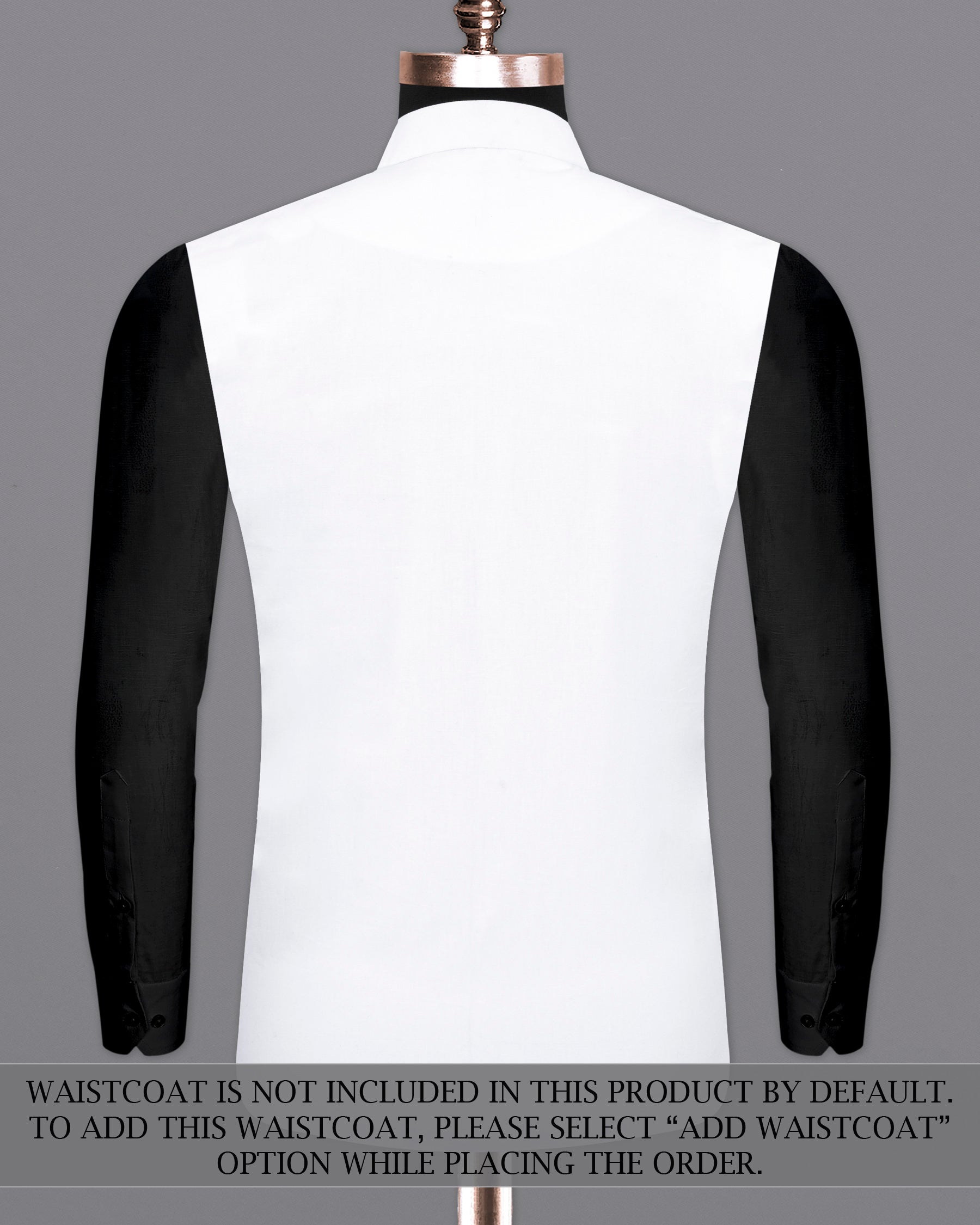 Bright White Cross Placket Bandhgala Premium Cotton Designer Suit