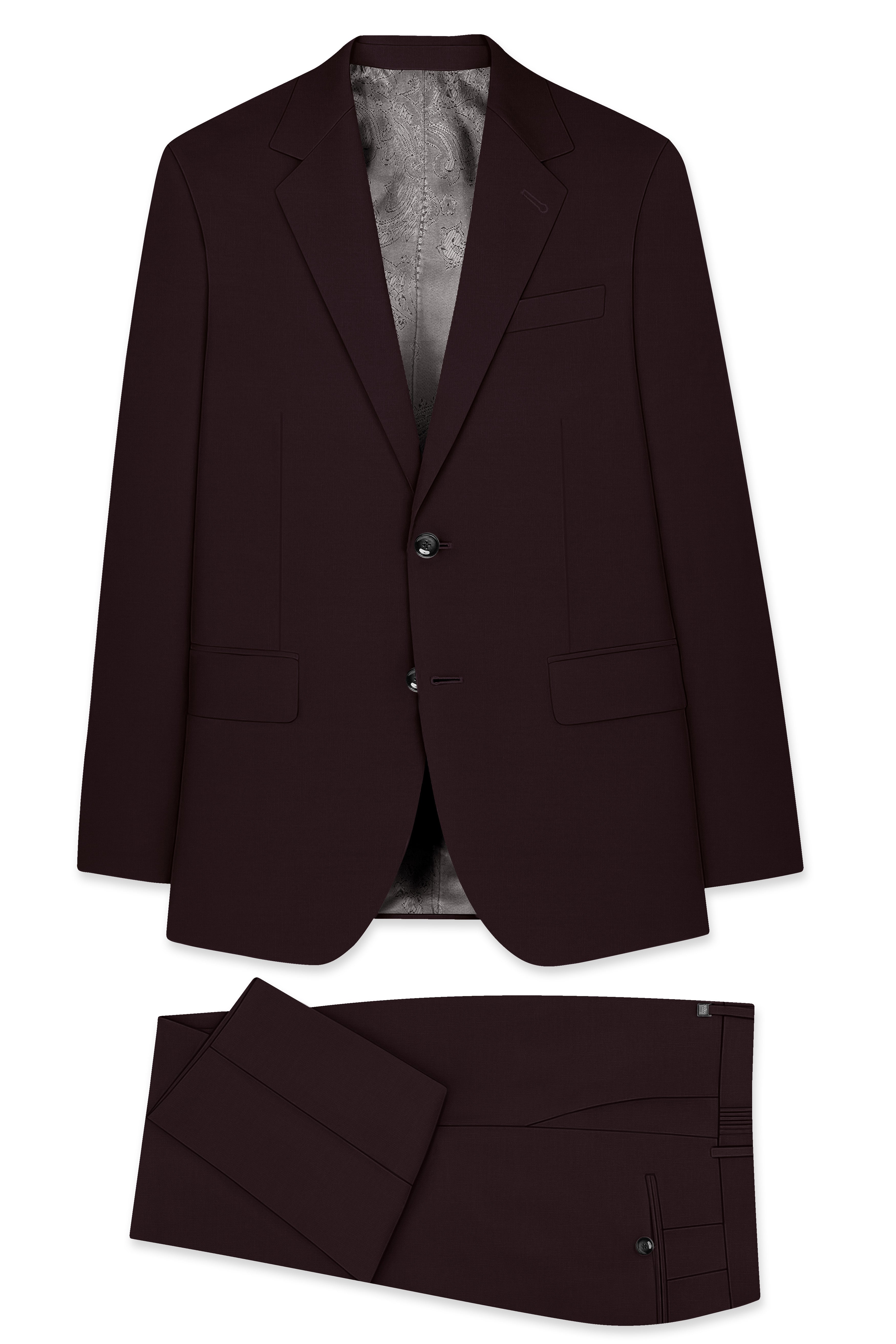 Bistre Brown Single Breasted Suit