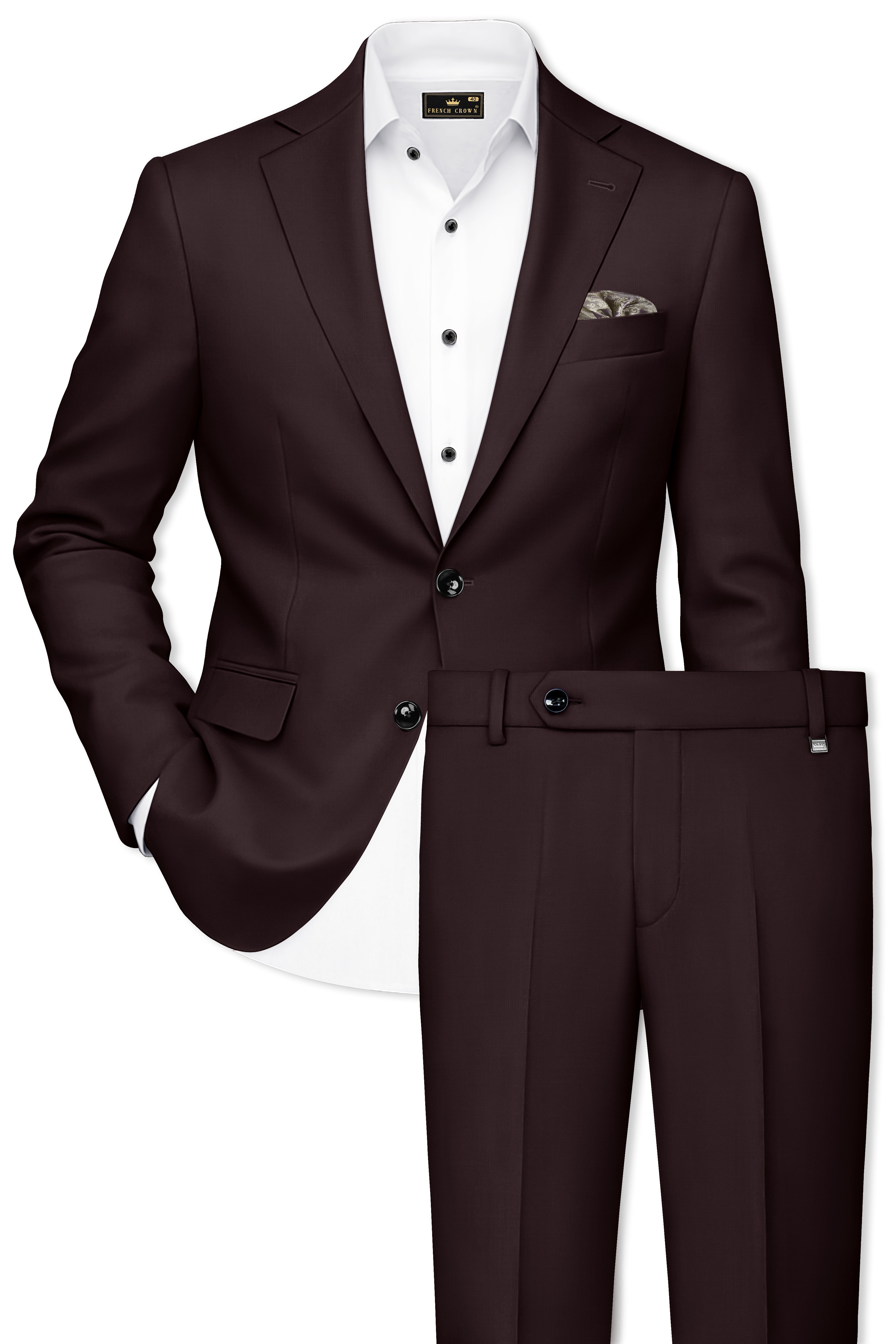 Bistre Brown Single Breasted Suit