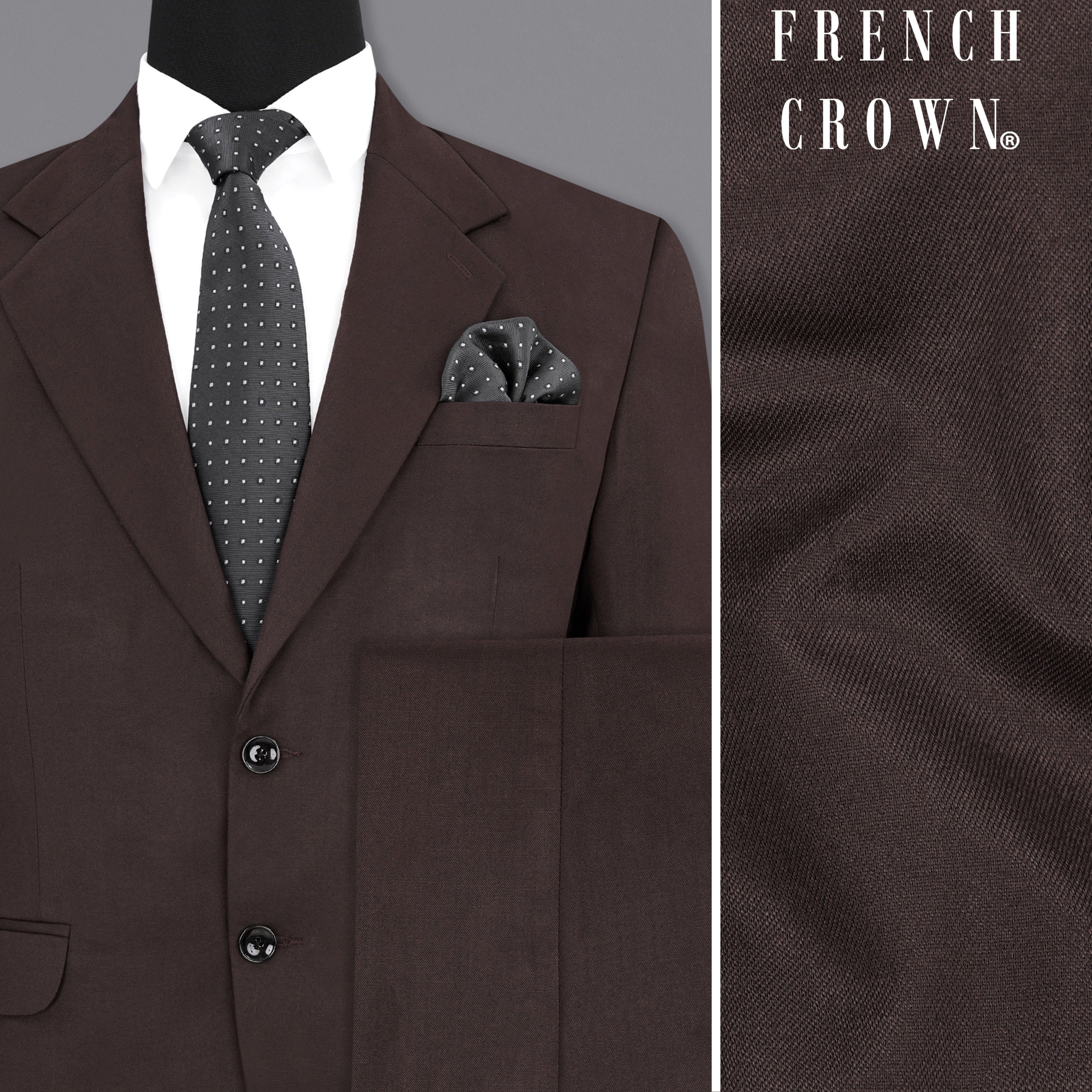 Bistre Brown Single Breasted Suit