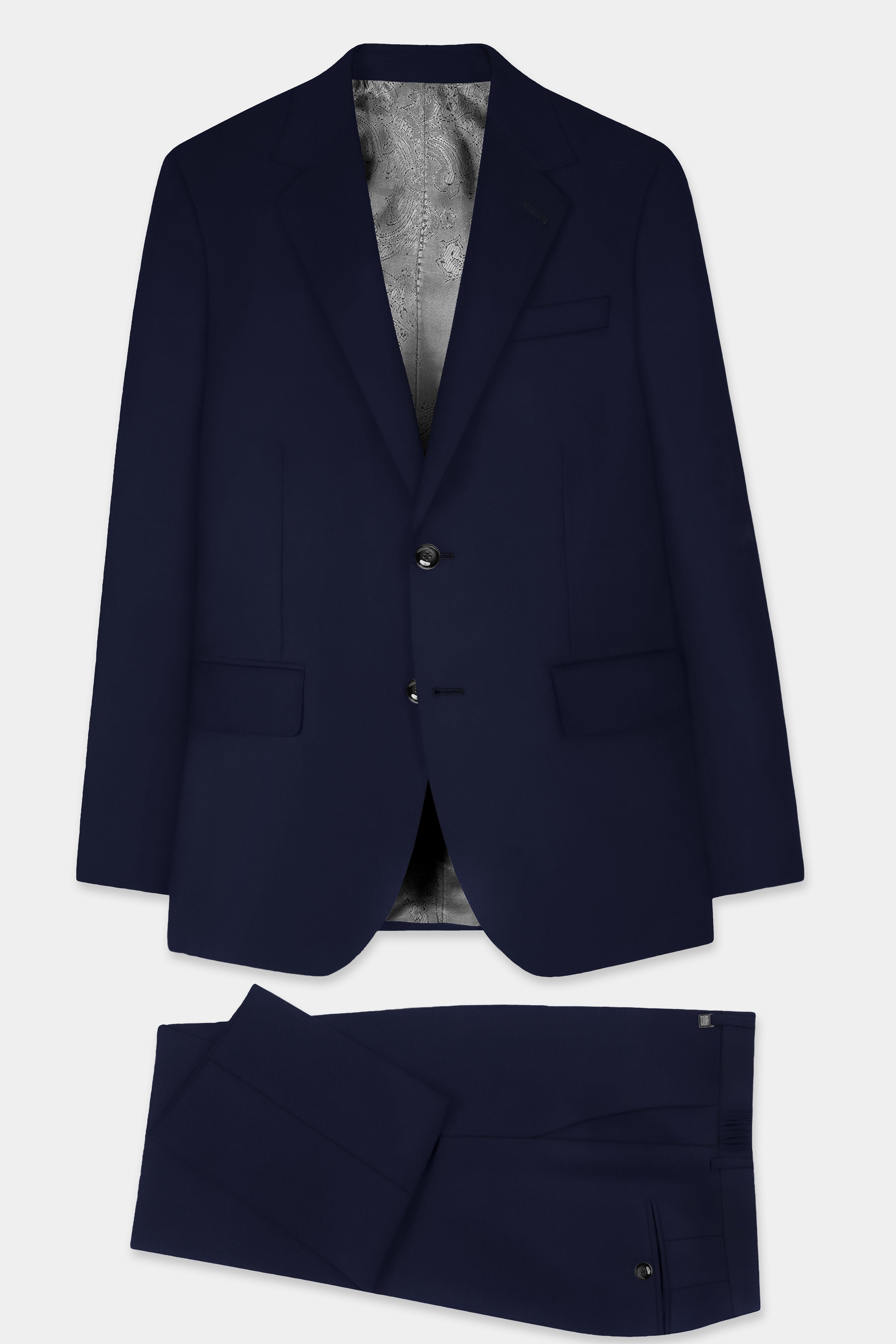 Mirage Blue Diamond Textured Single Breasted Suit