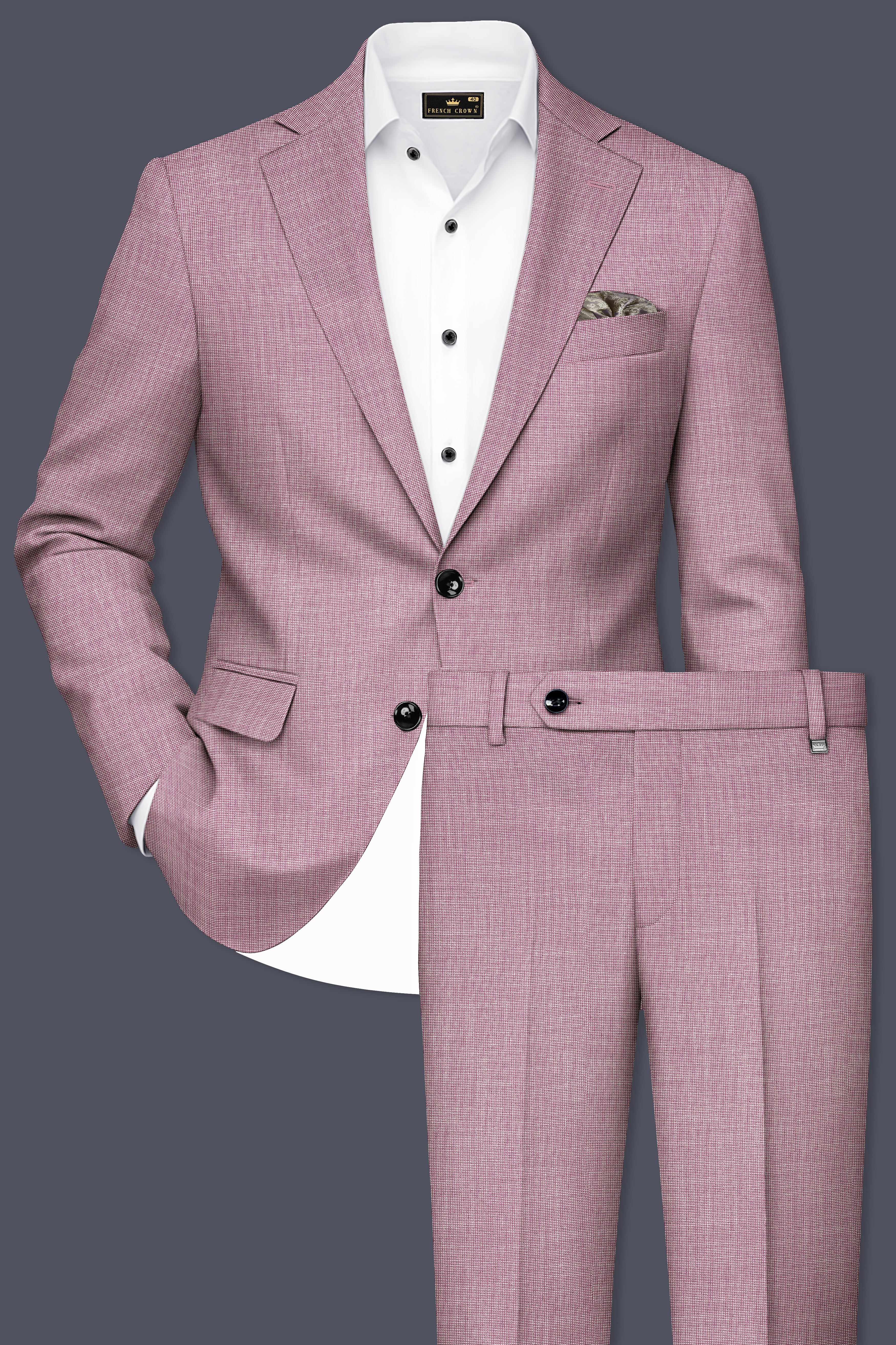 Coral Tree Red Single Breasted Suit