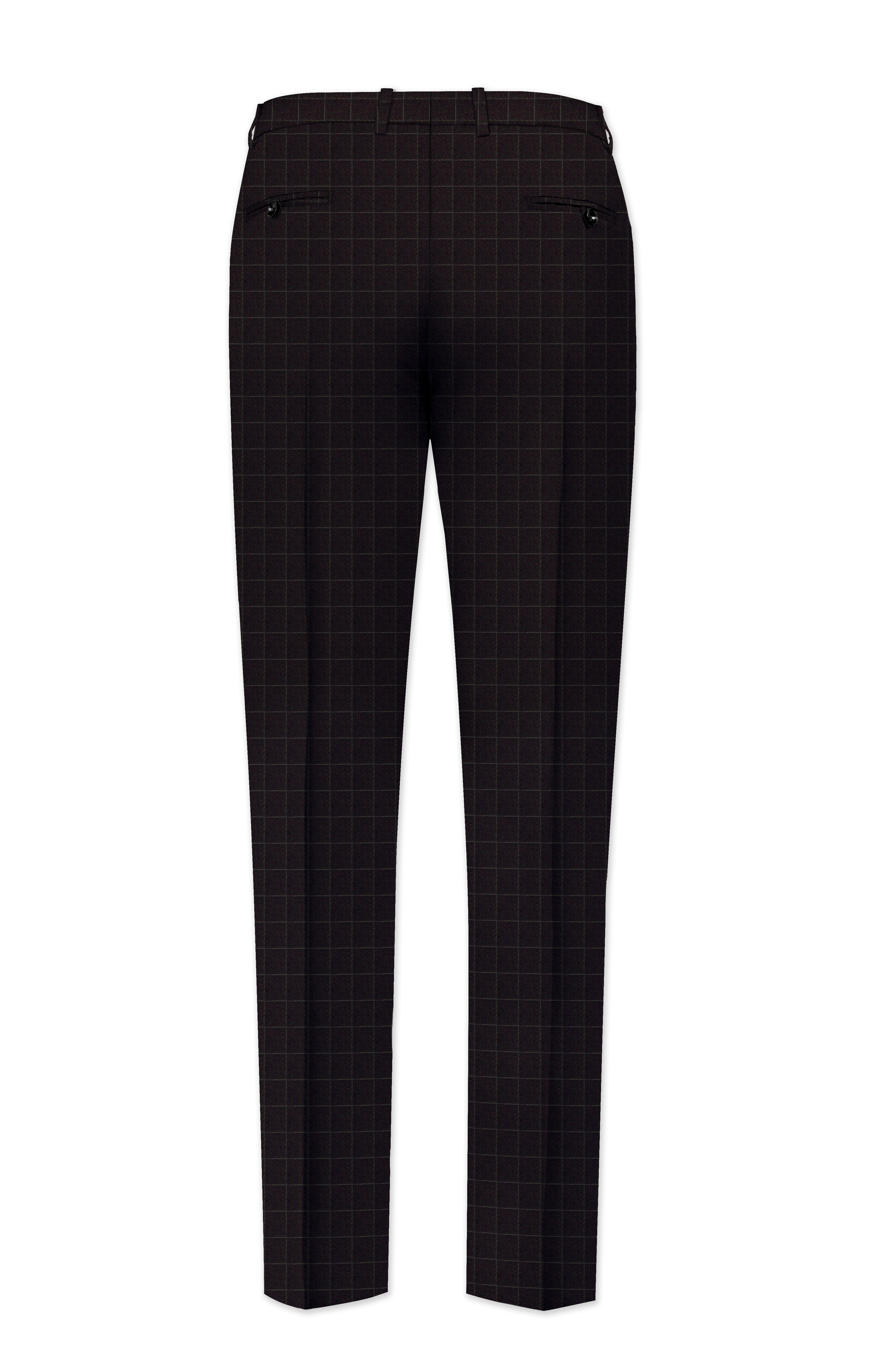 Thunder Brown windowpane Double Breasted Suit