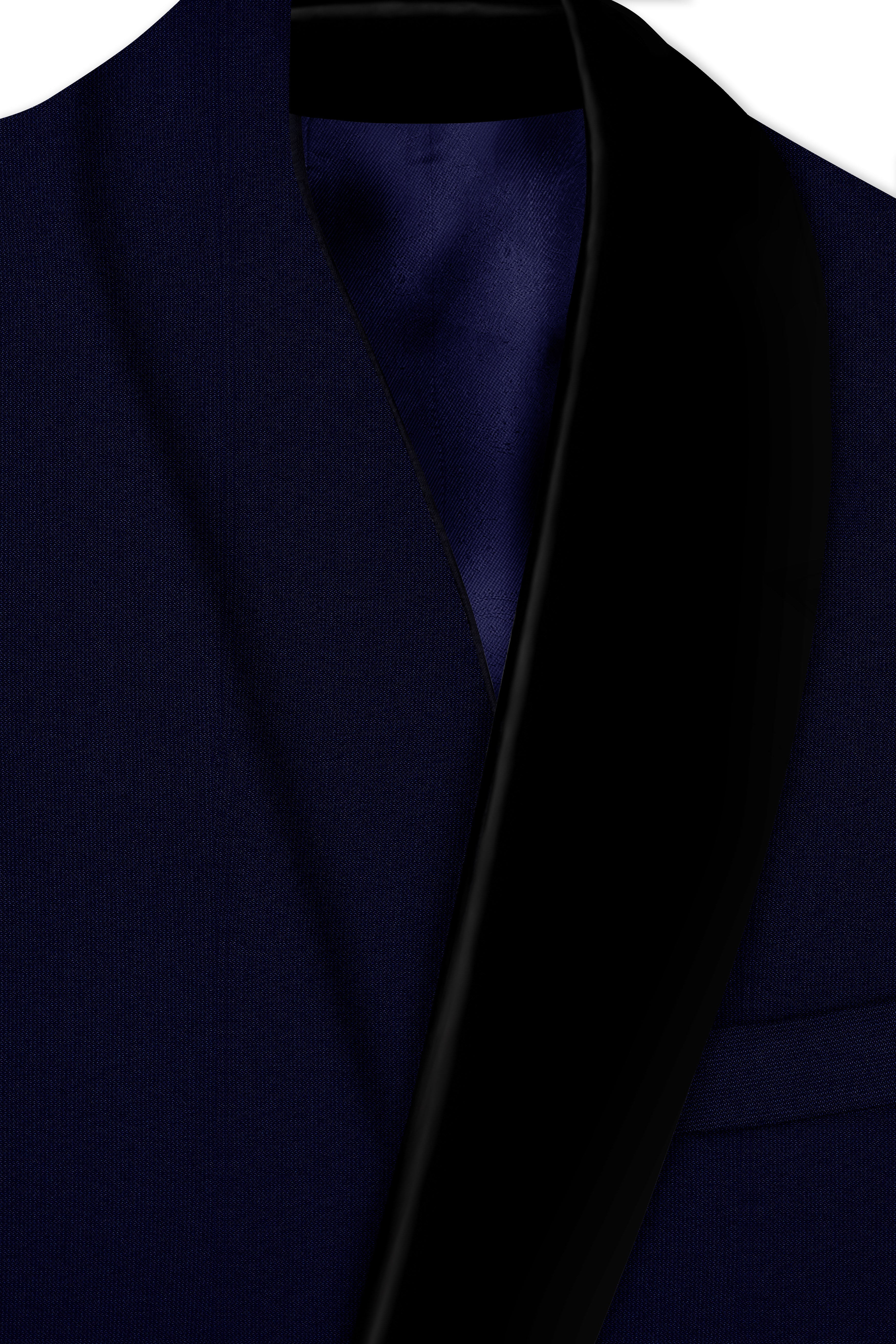 Gunmetal Navy Blue with Black Lapel Tuxedo Suit