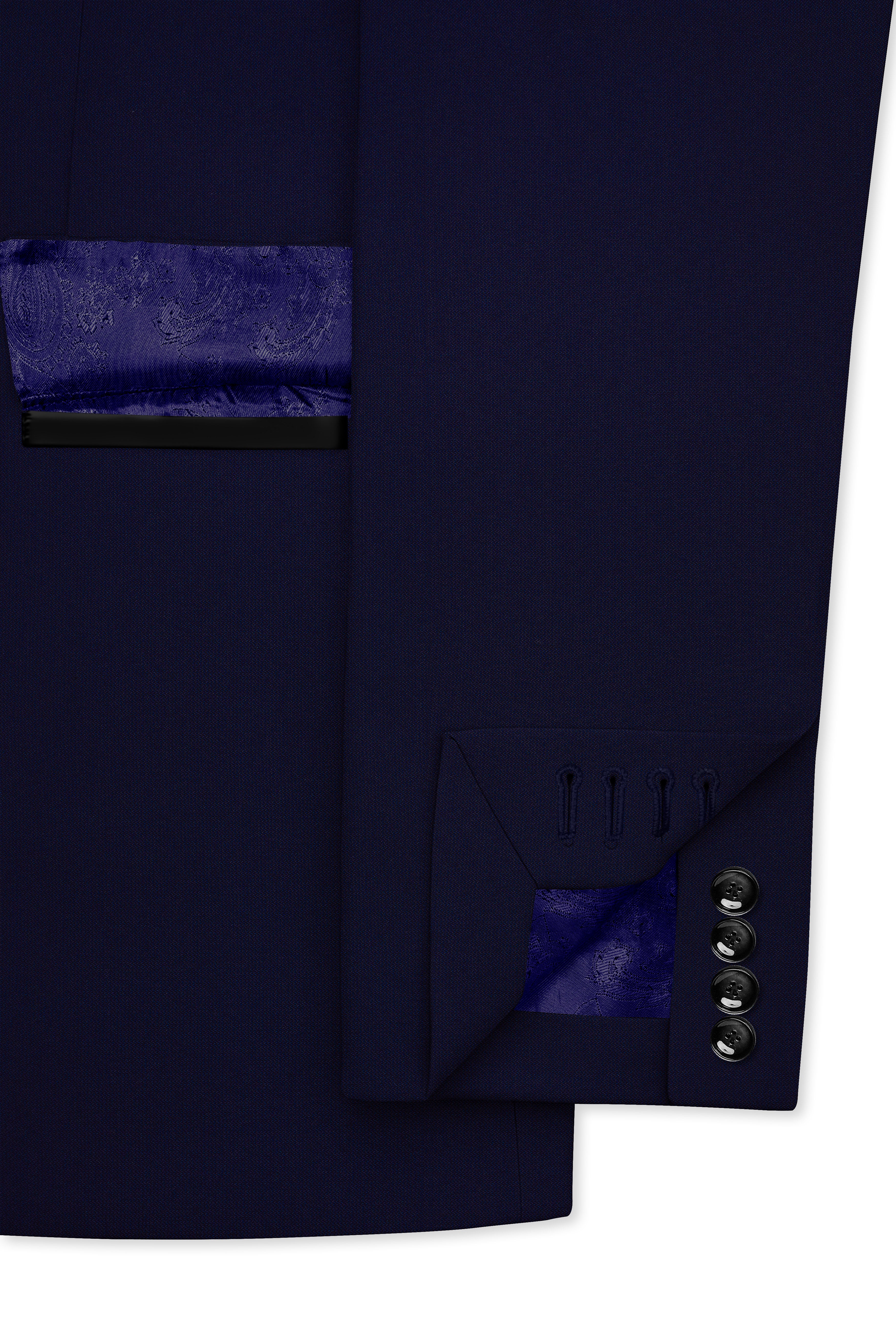 Gunmetal Navy Blue with Black Lapel Tuxedo Suit