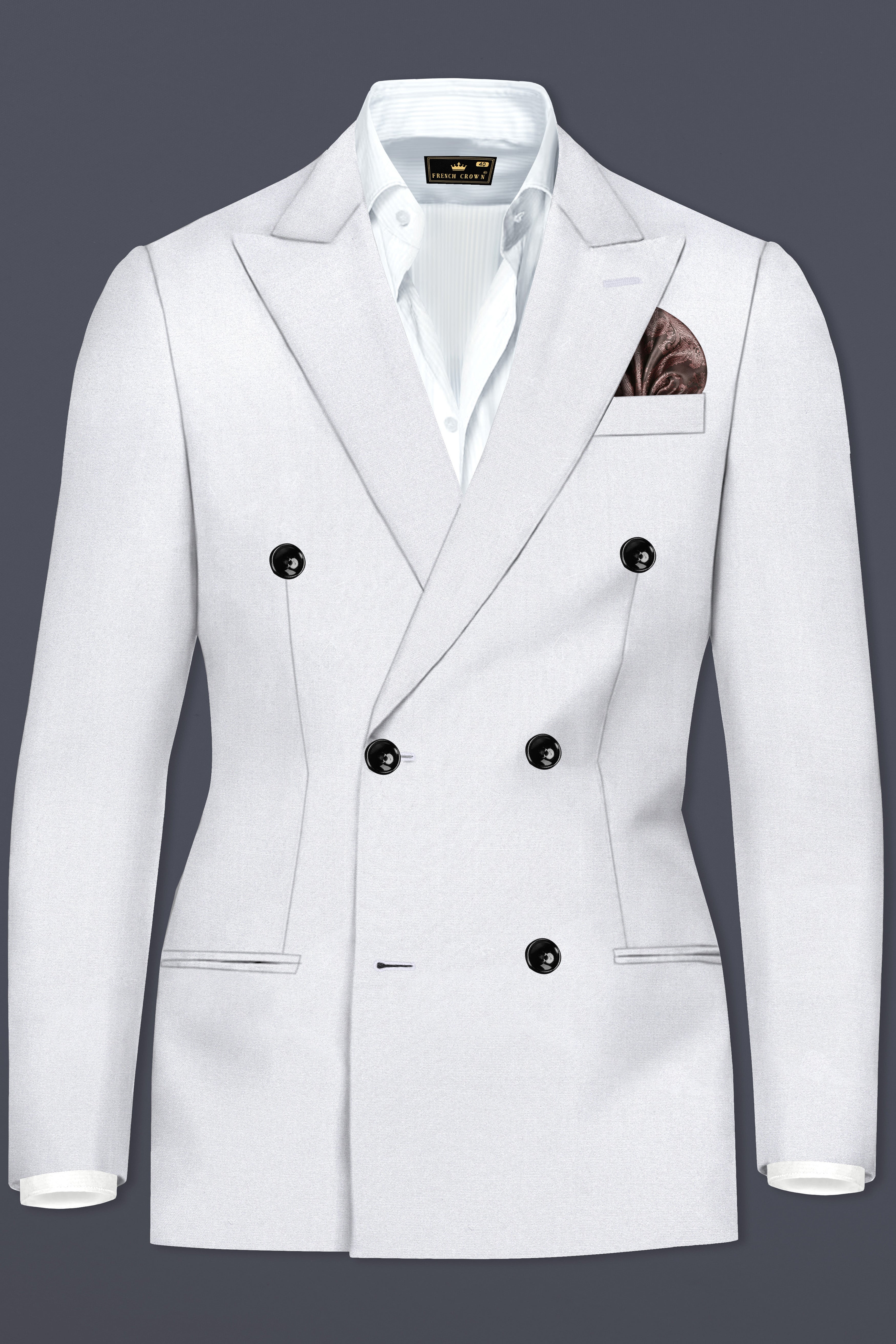 Amethyst Smoke Gray Double-Breasted Suit